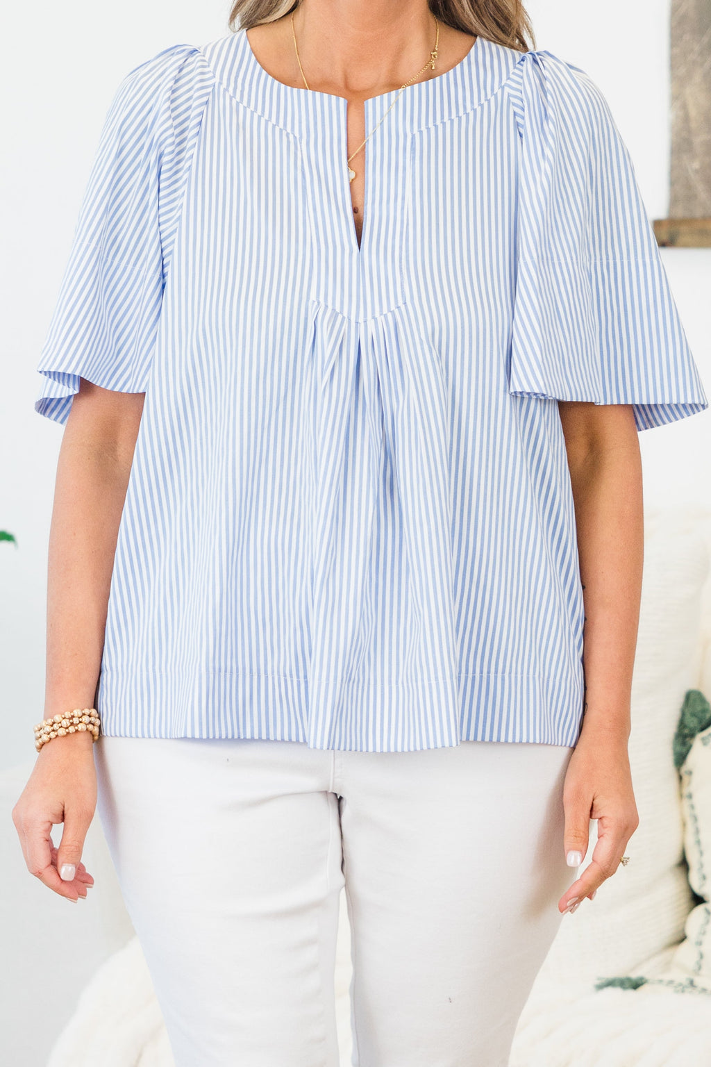 Nautical Breeze Top, Blue Stripe
