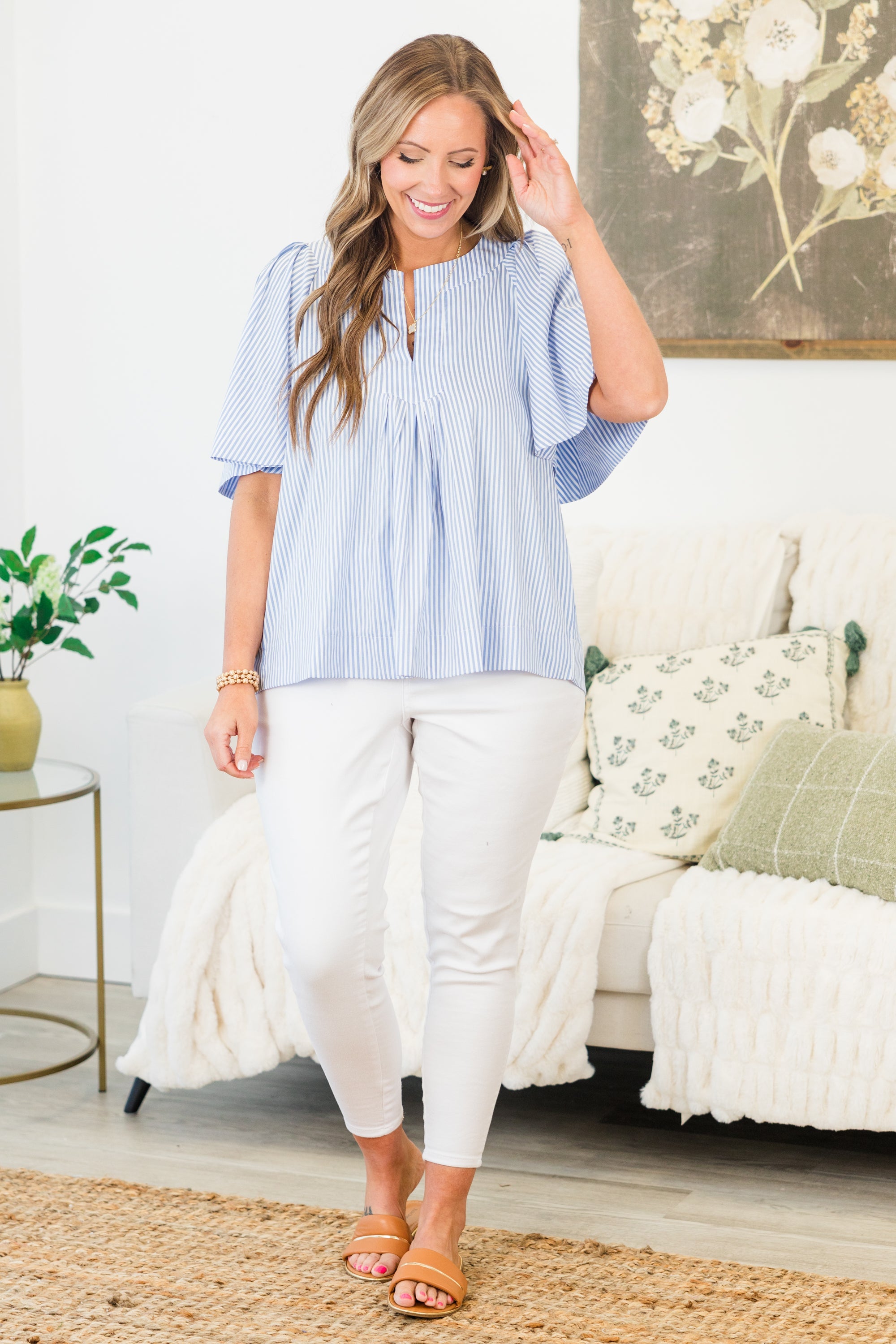 Nautical Breeze Top, Blue Stripe