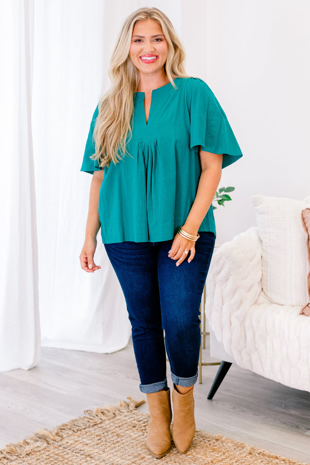 Nautical Breeze Top, Emerald