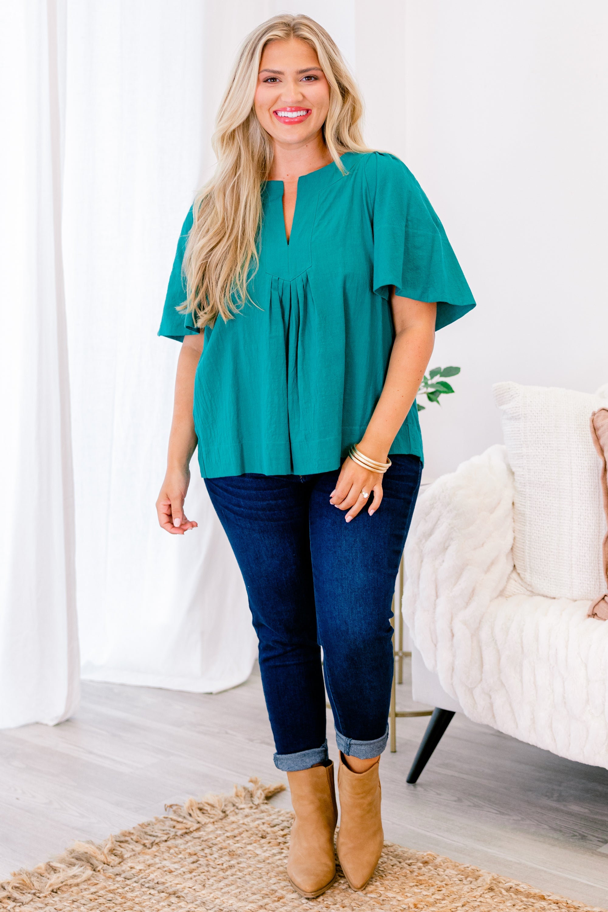 Nautical Breeze Top, Emerald