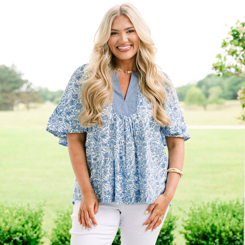 Nautical Breeze Top, Light Blue