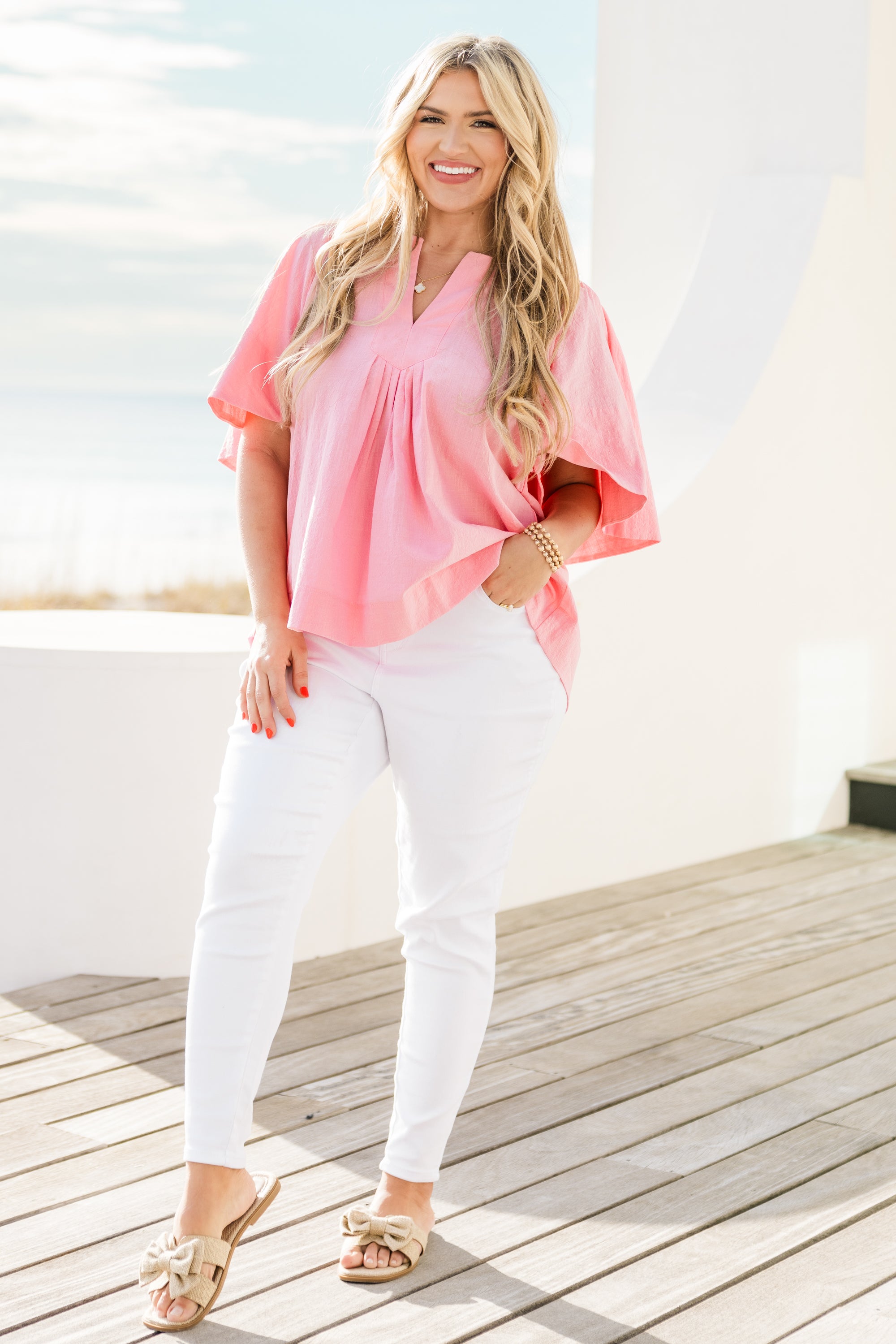 Nautical Breeze Top, Pink