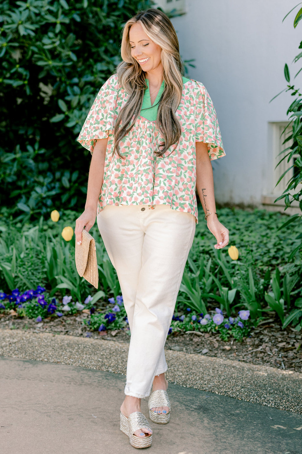 Nautical Breeze Top, Pink-Green
