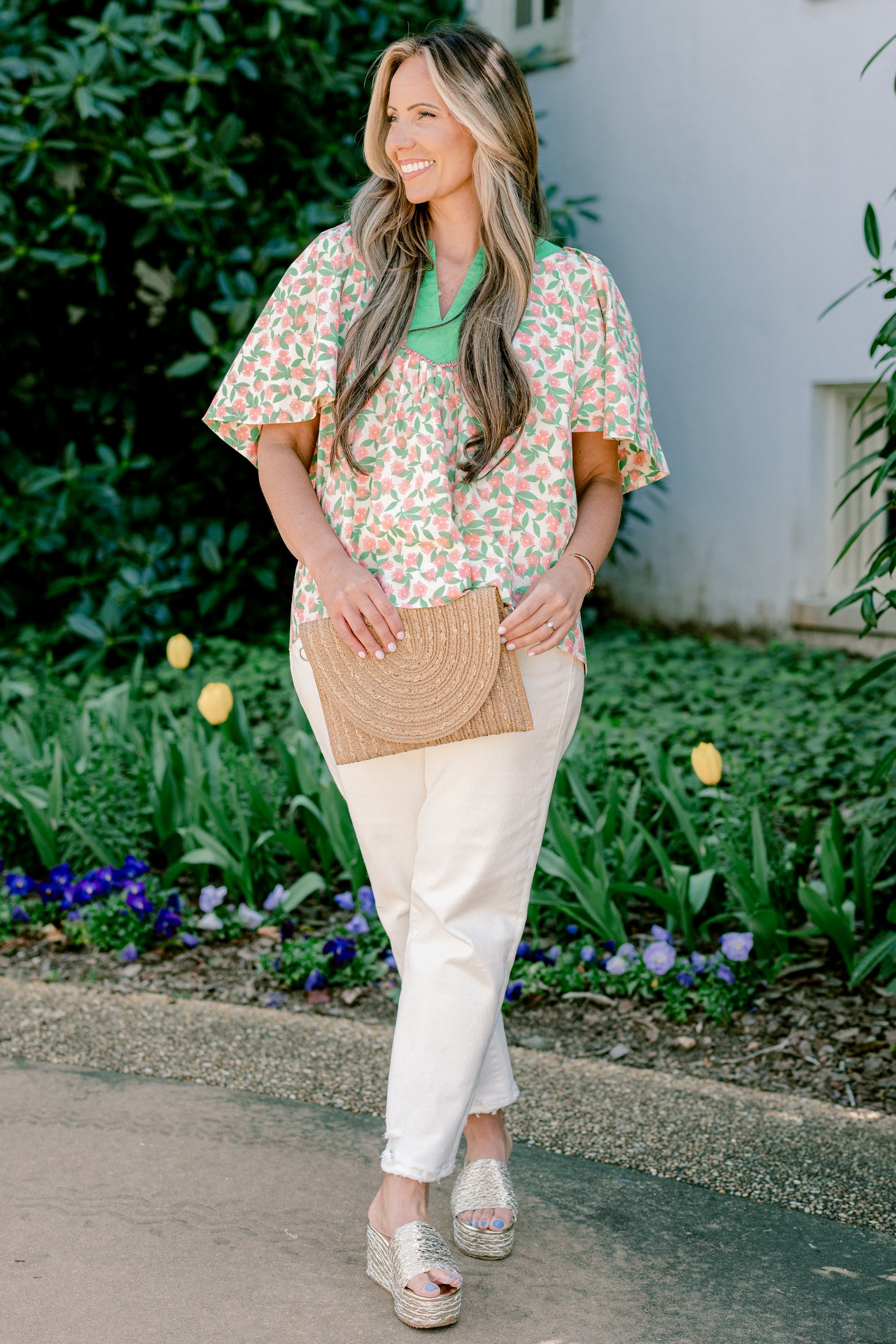 Nautical Breeze Top, Pink-Green