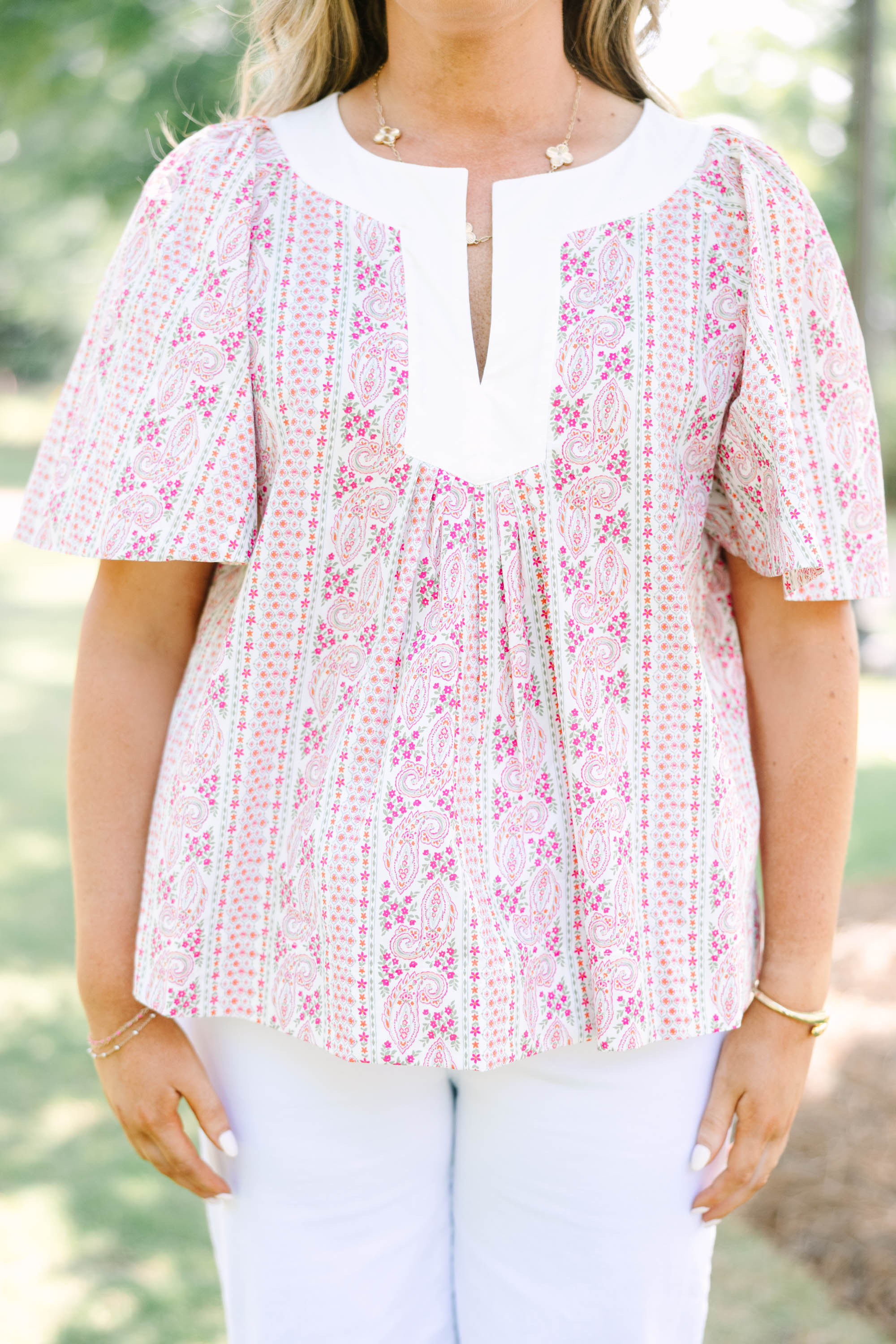 Nautical Breeze Top, Pink Paisley