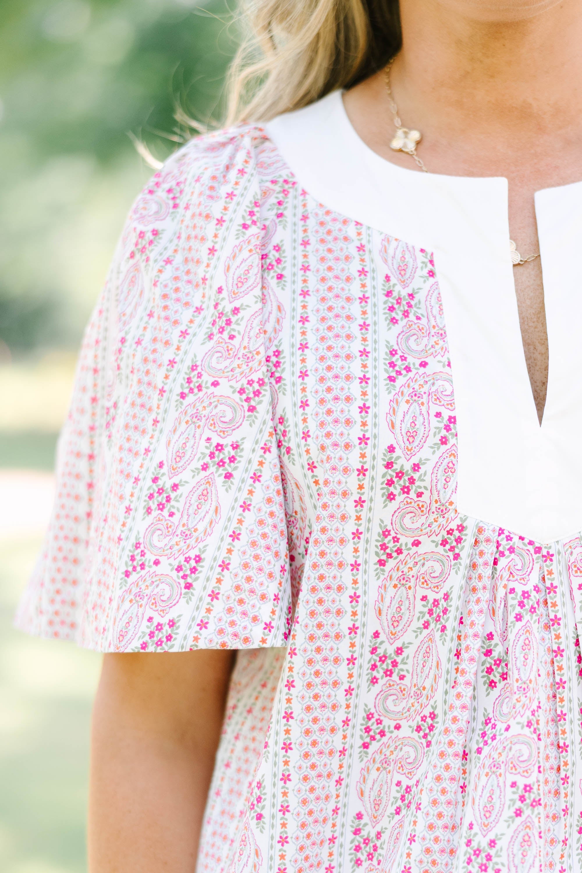 Nautical Breeze Top, Pink Paisley