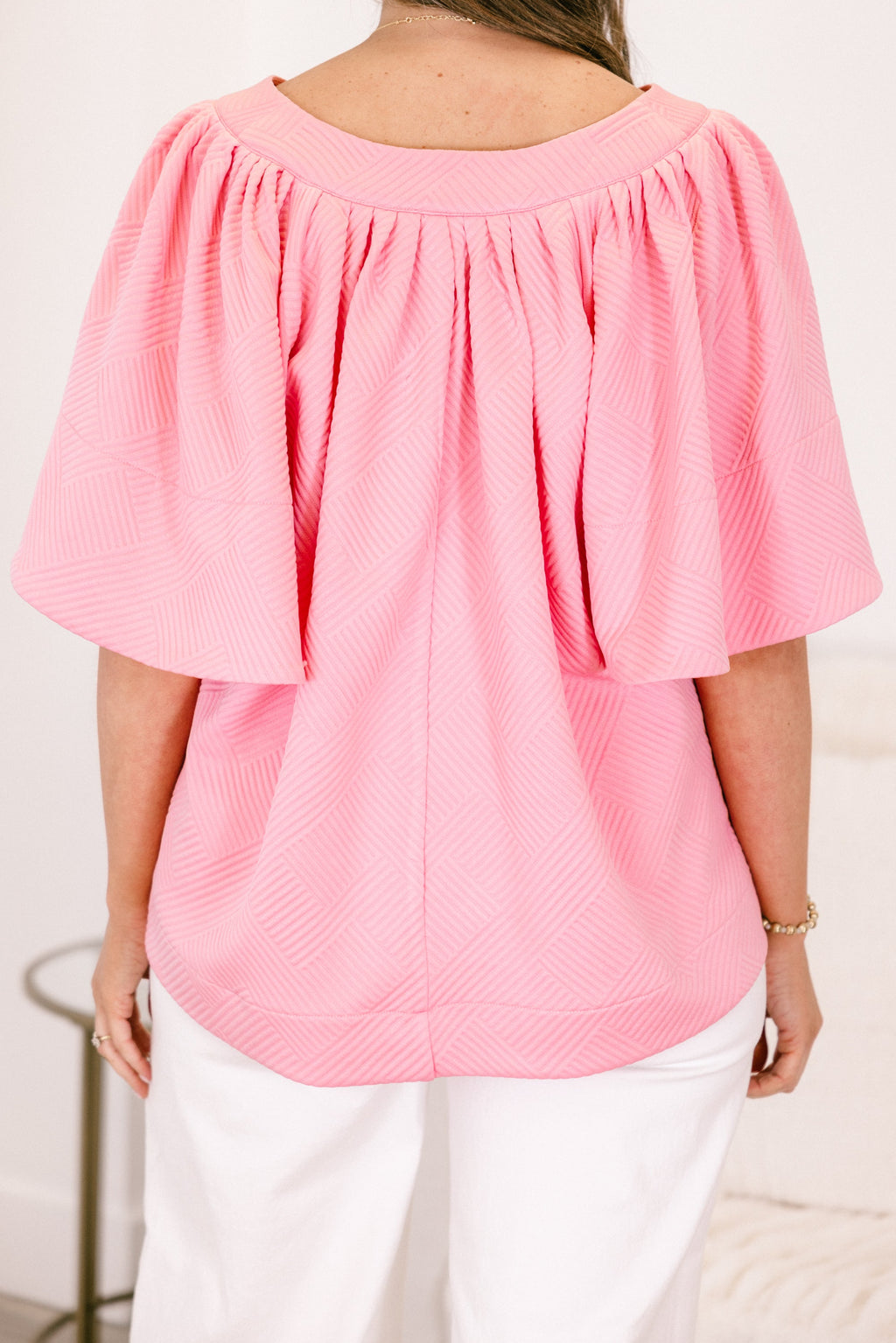 Nautical Breeze Top, Pink Texture