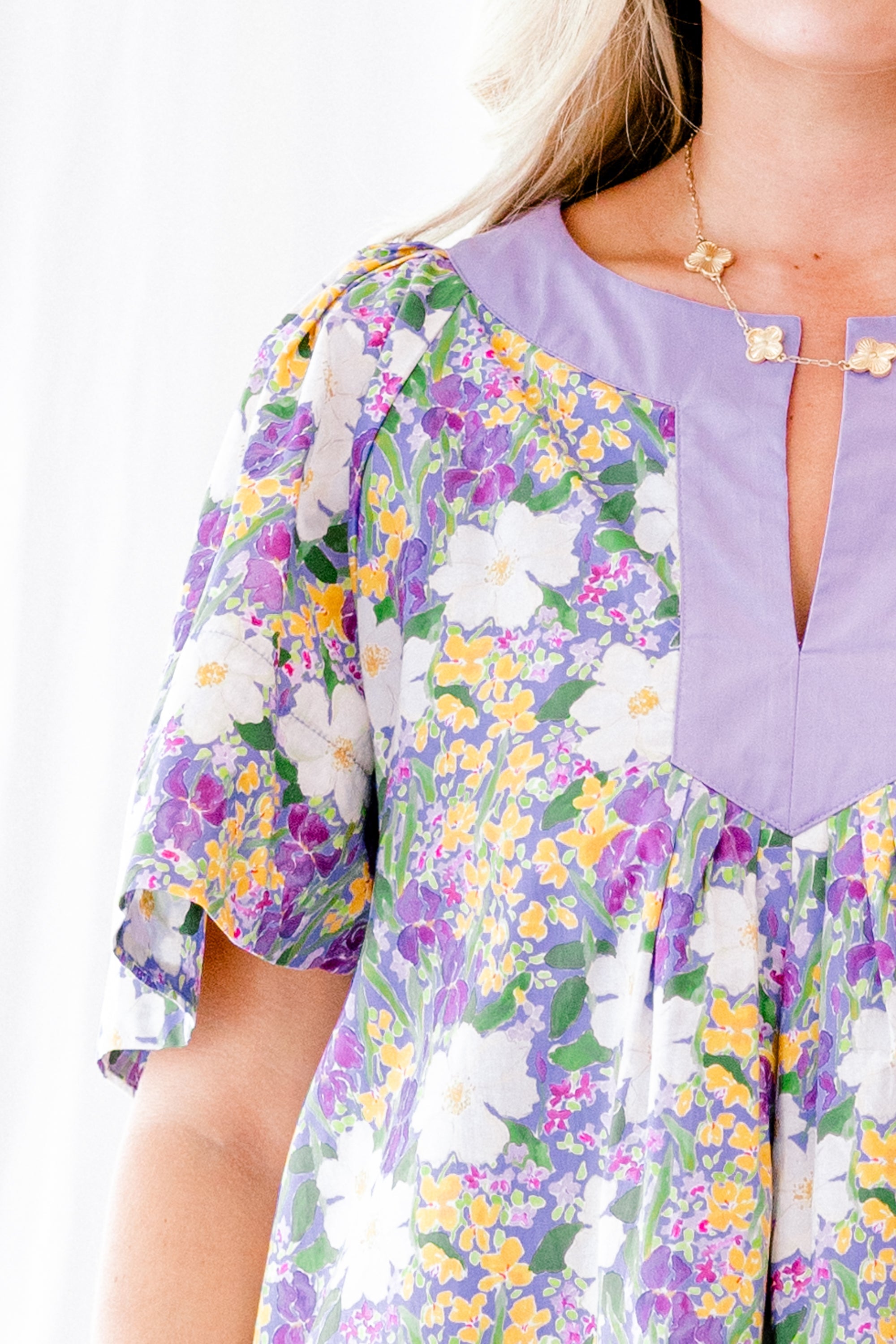 Nautical Breeze Top, Purple Floral