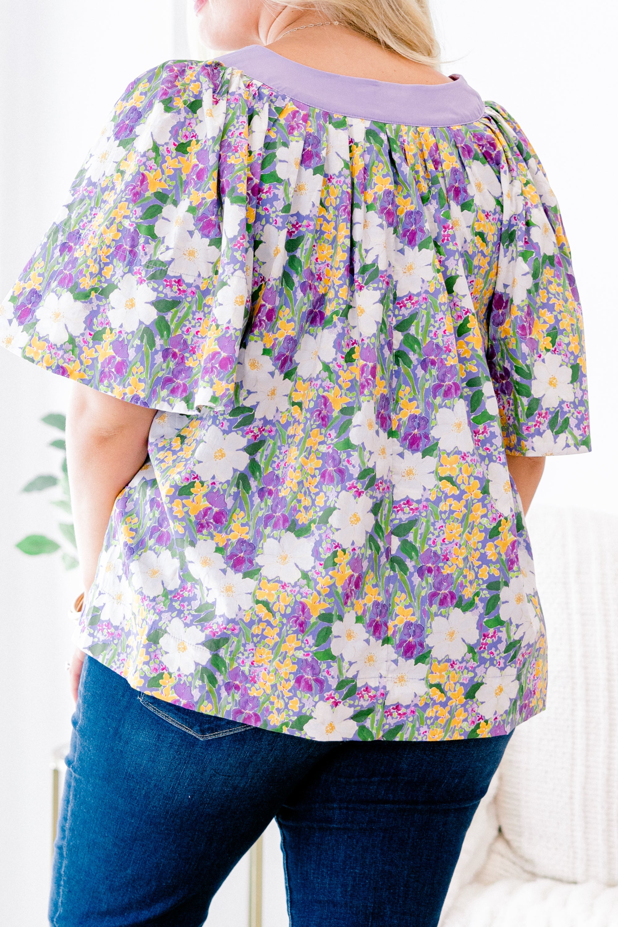 Nautical Breeze Top, Purple Floral