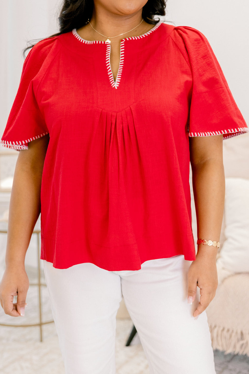 Nautical Breeze Top, Red