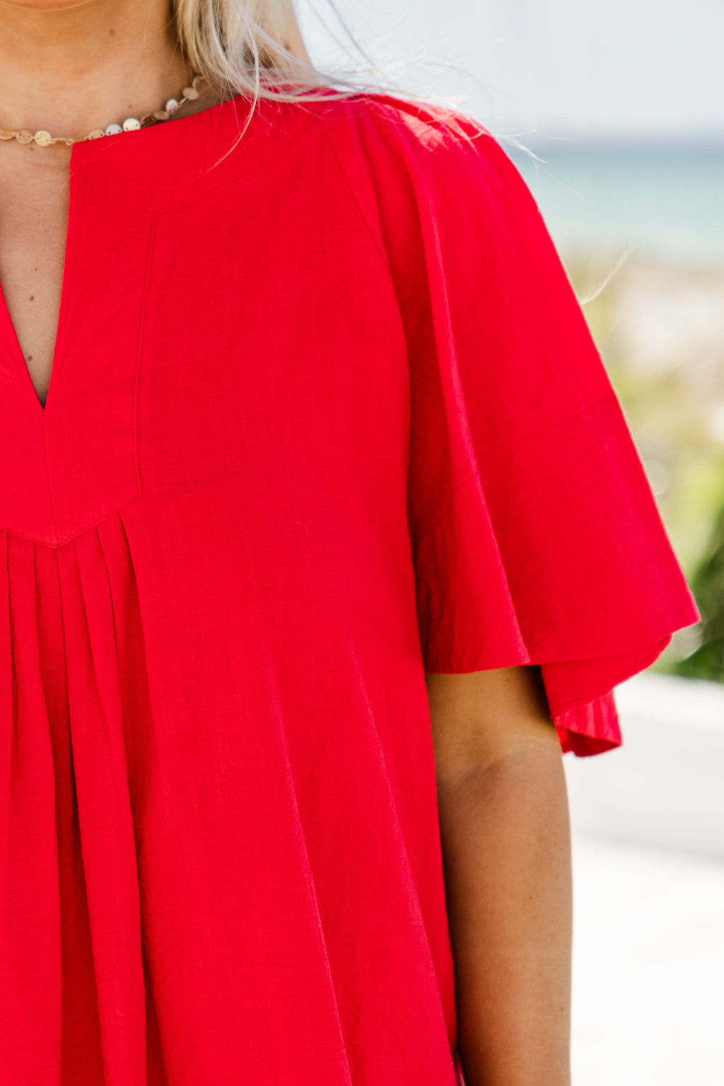 Nautical Breeze Top, Tomato Red