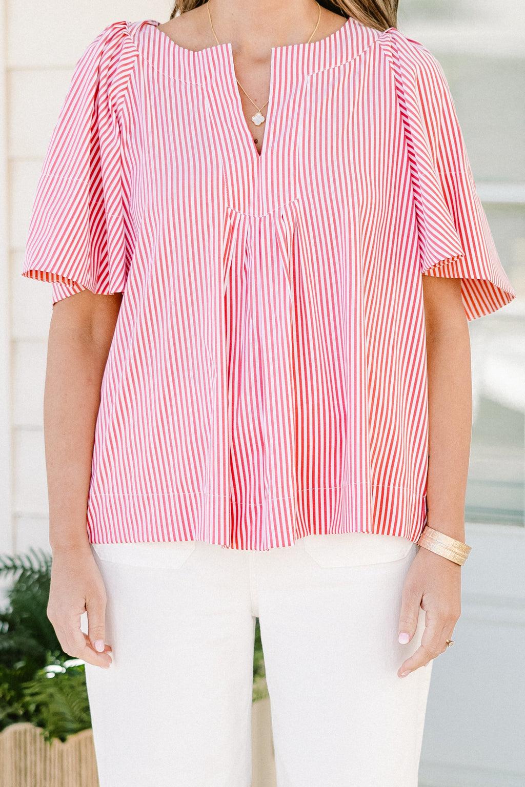 Nautical Breeze Top, Red Stripe