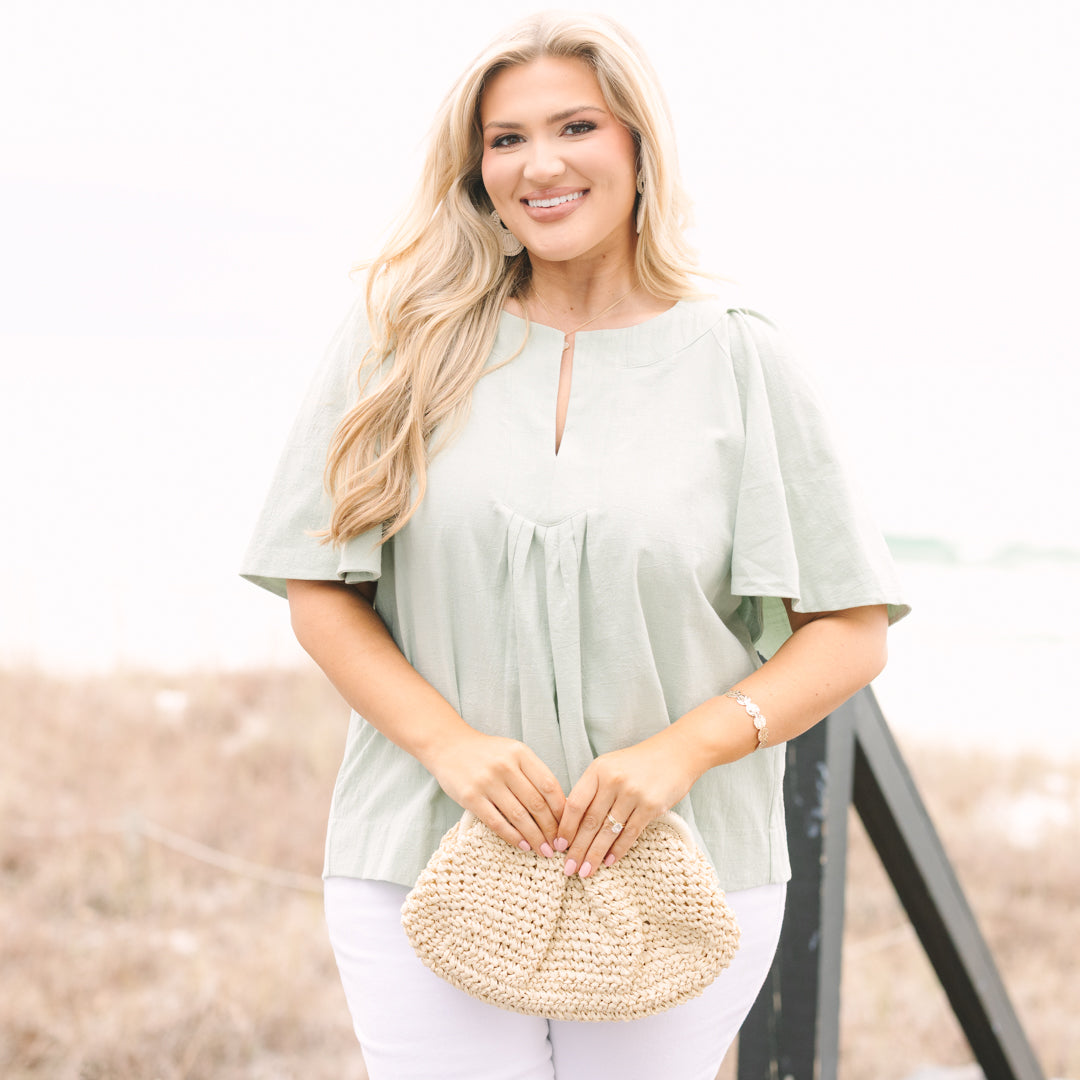 Nautical Breeze Top, Sage