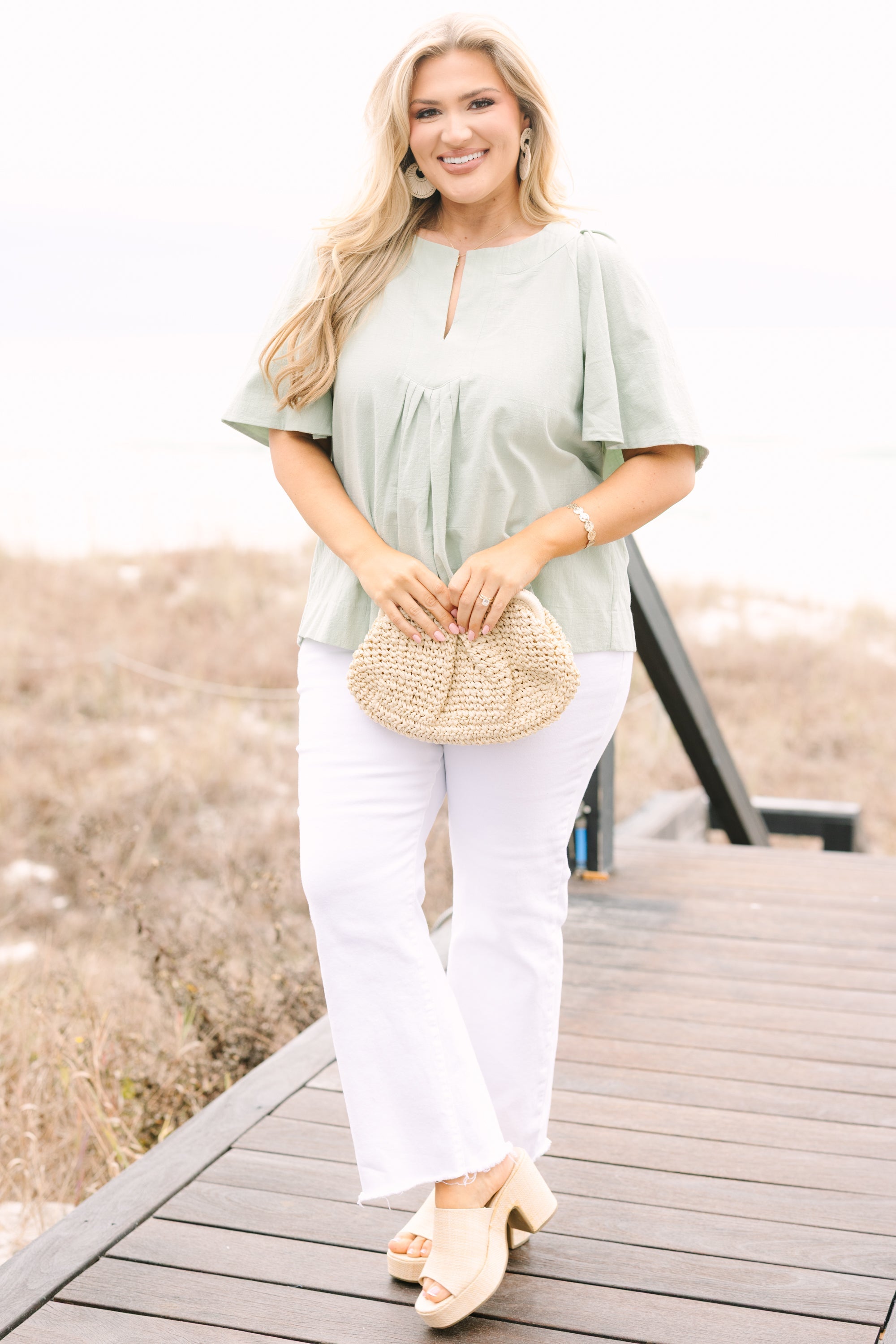 Nautical Breeze Top, Sage