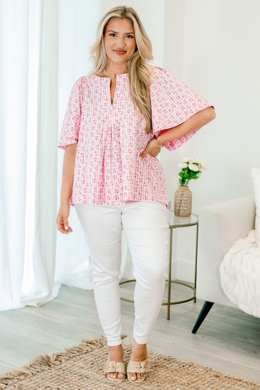 Nautical Breeze Top, Pink Gingham