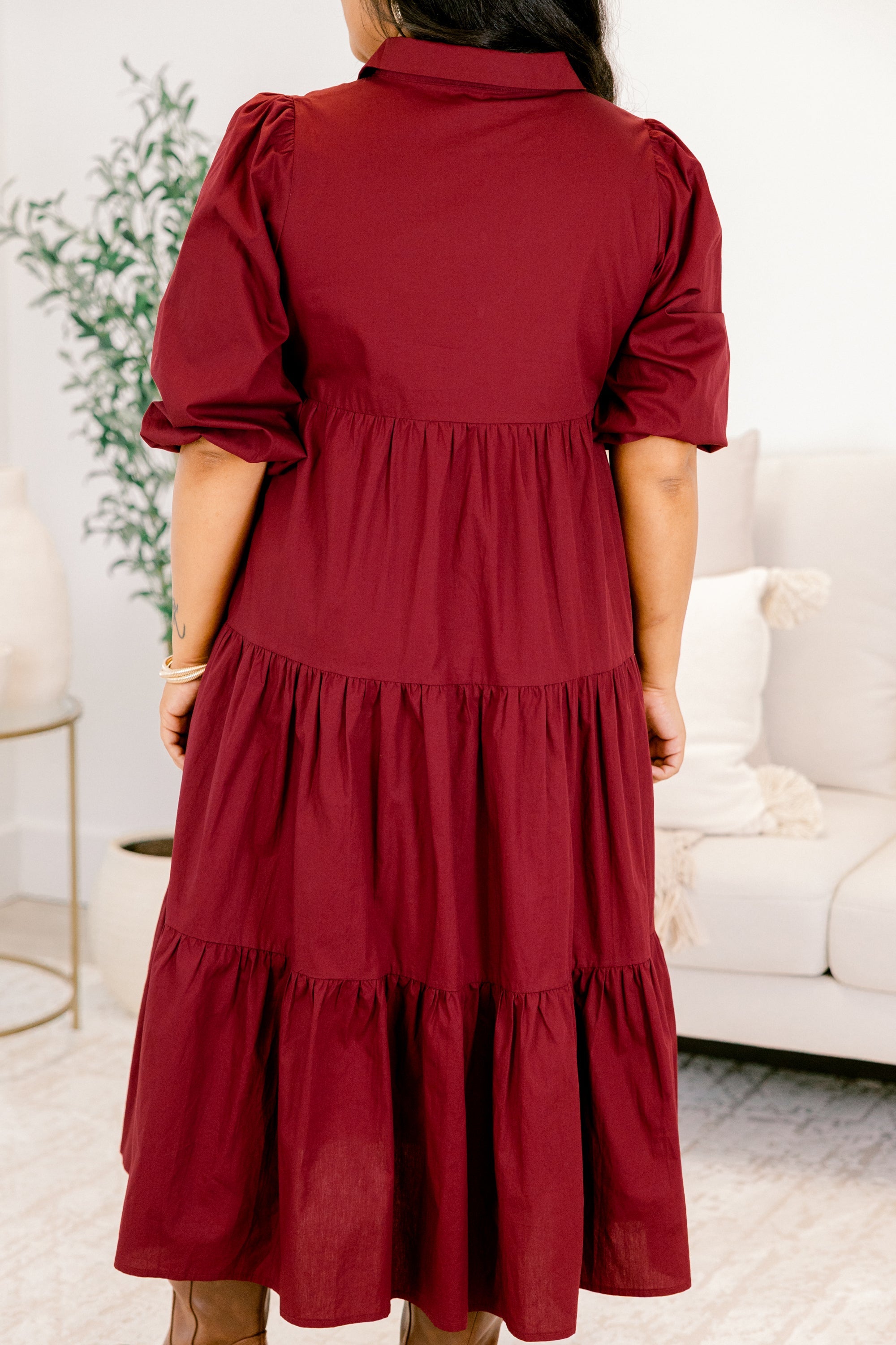 Never In A Hurry Dress, Wine