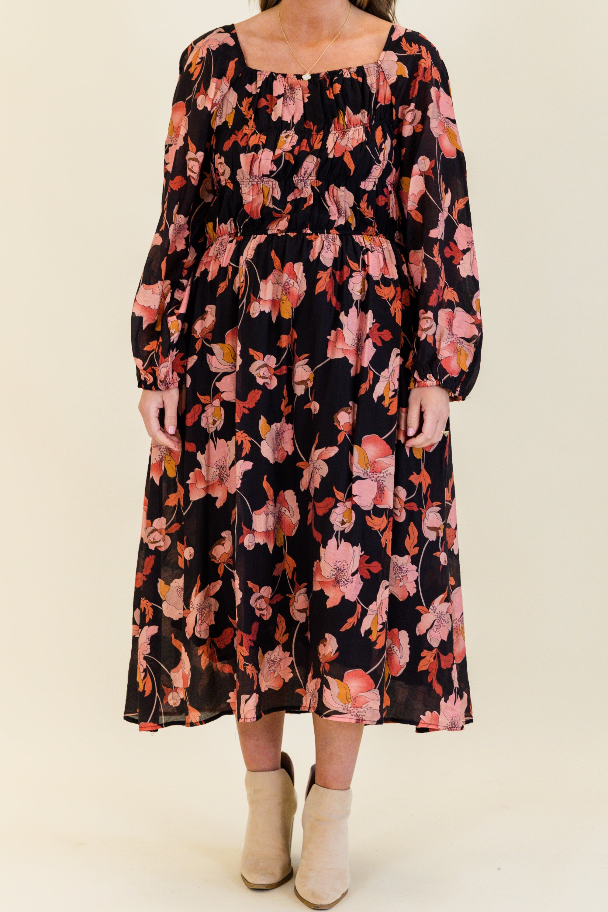 Never Too Early Midi Dress, Black