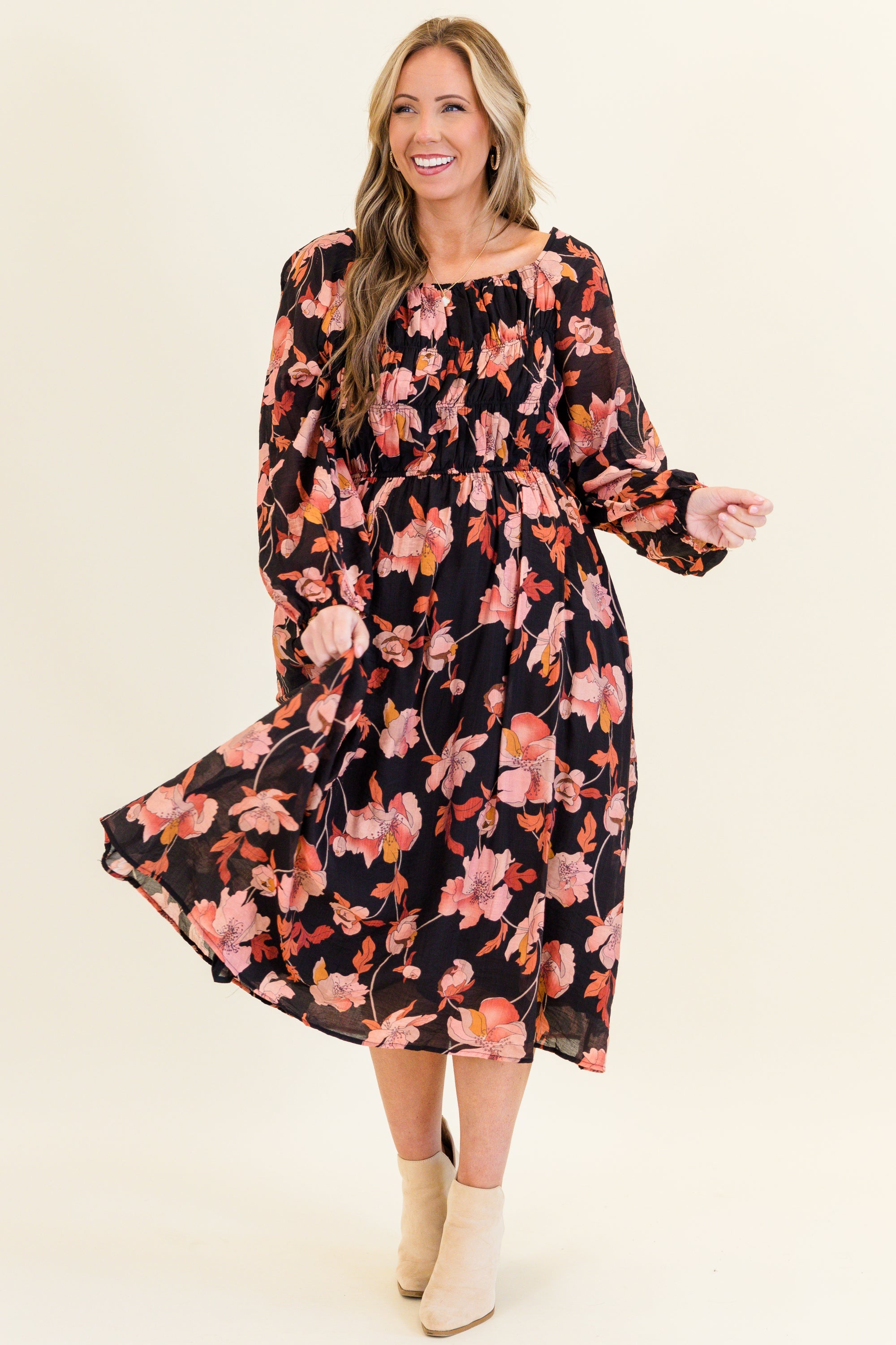 Never Too Early Midi Dress, Black