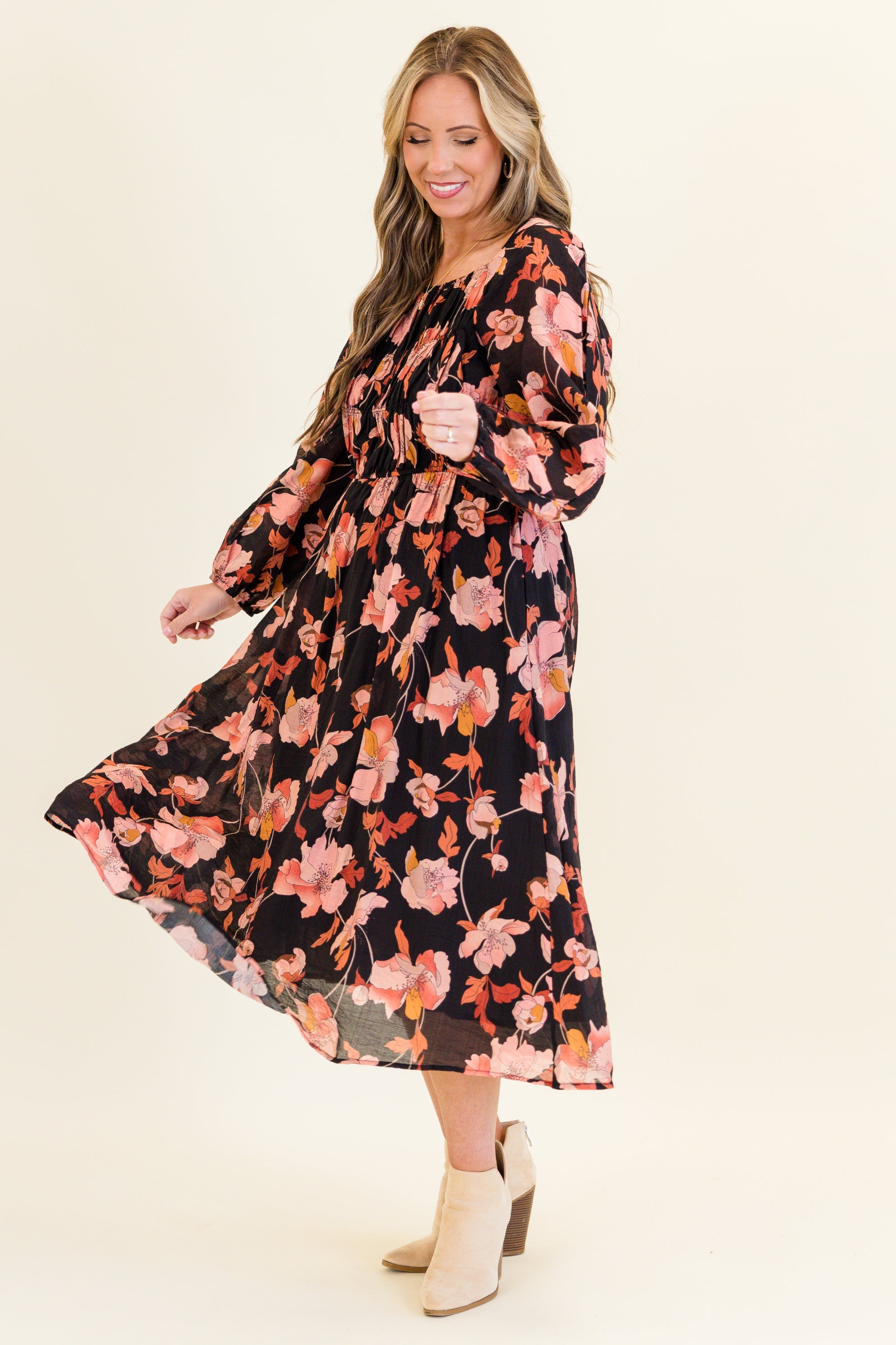 Never Too Early Midi Dress, Black
