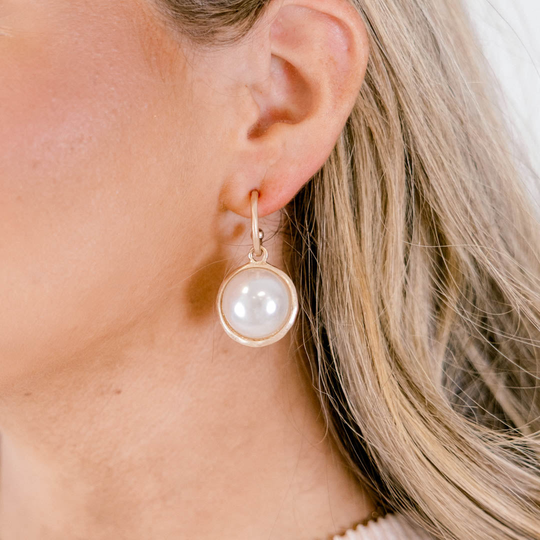 Never Without Grace Earrings, Cream