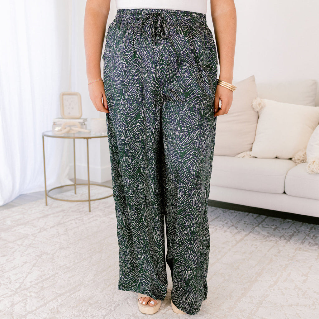 New Adventures Pants, Green Print