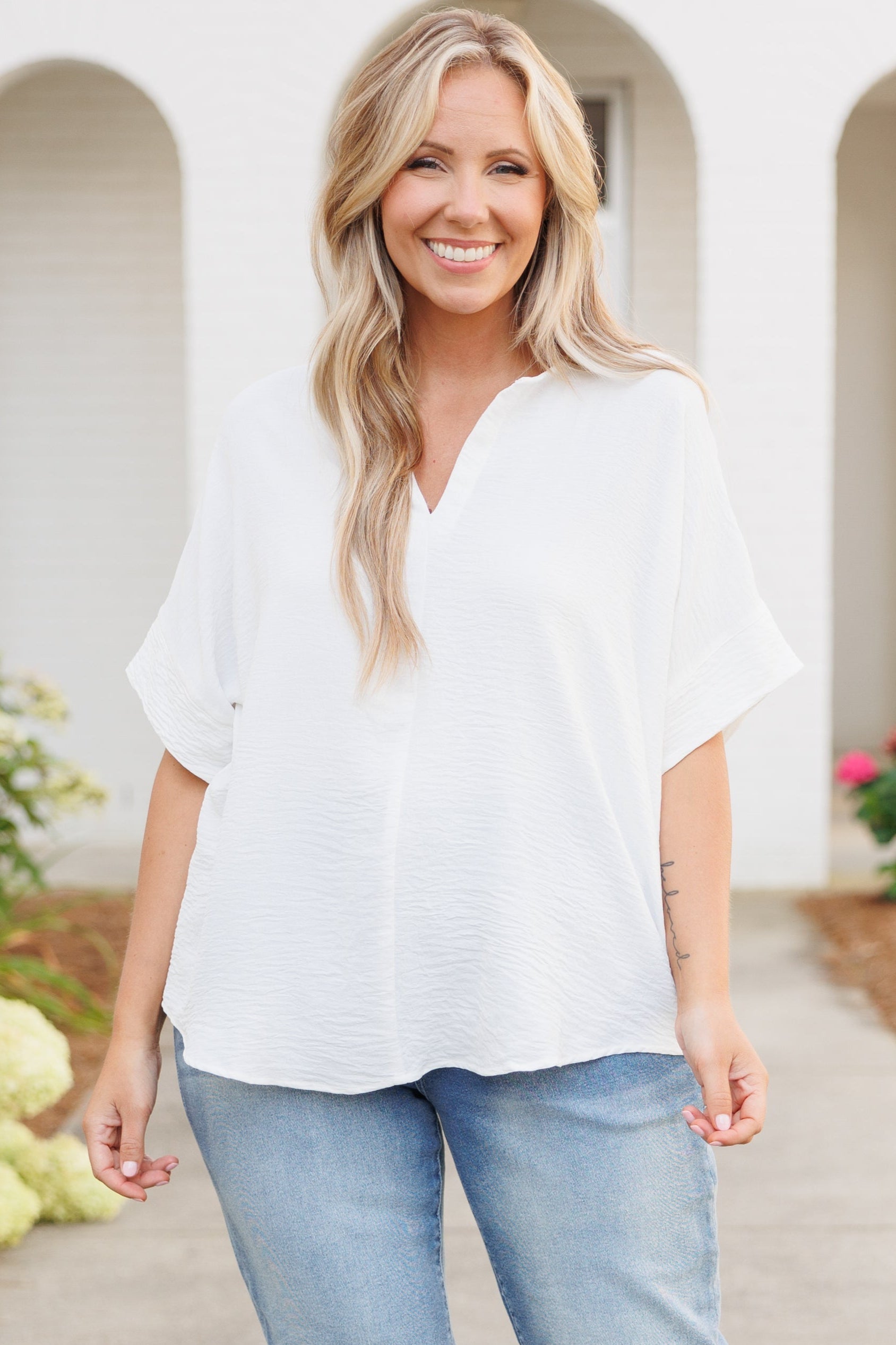 New Point Of View Top, White