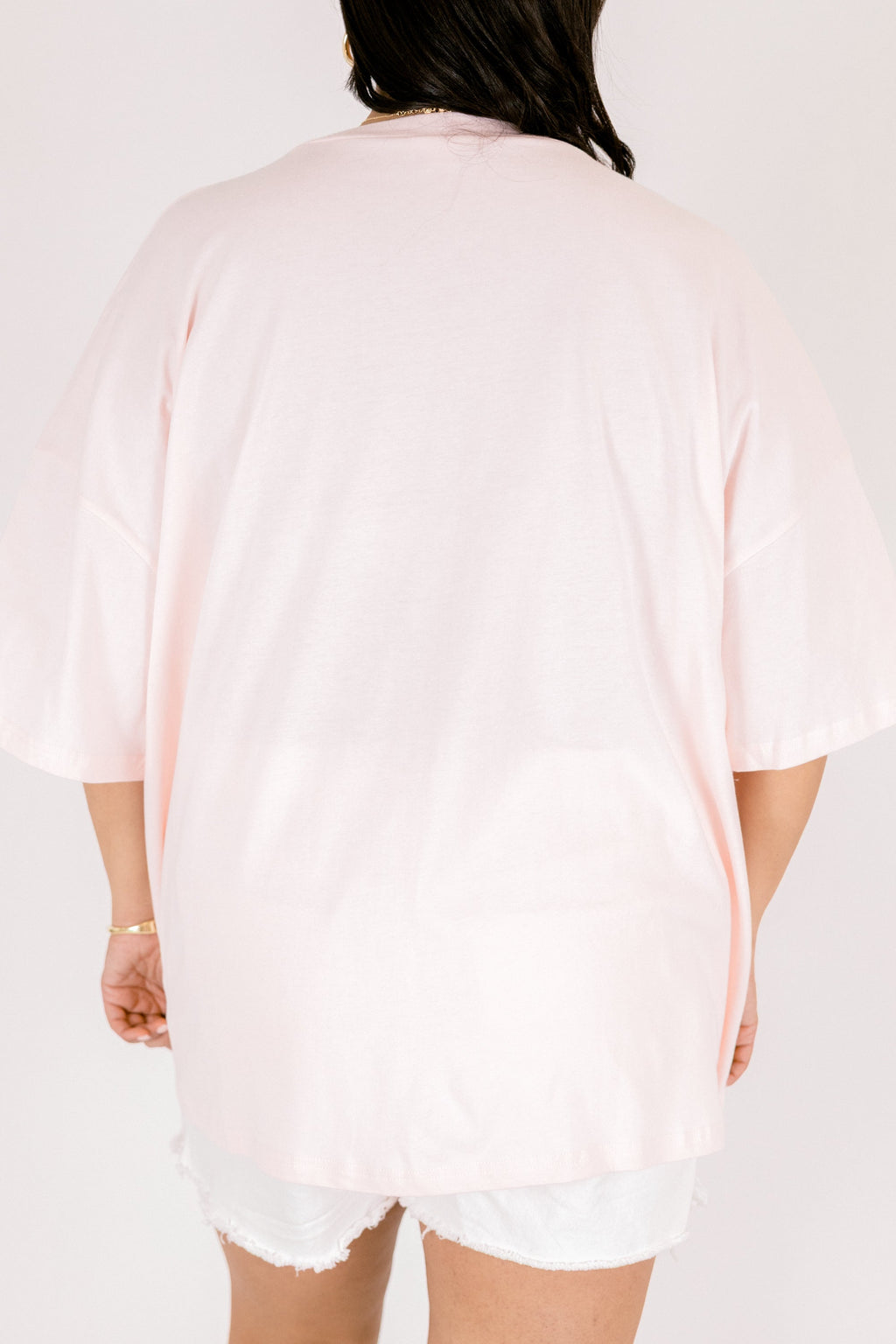 No Bad Days Boyfriend Tee, Cream Pink