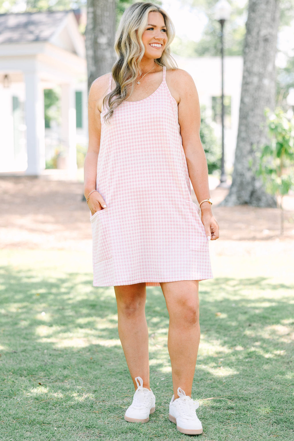 No Doubt About It Dress, Pink Gingham