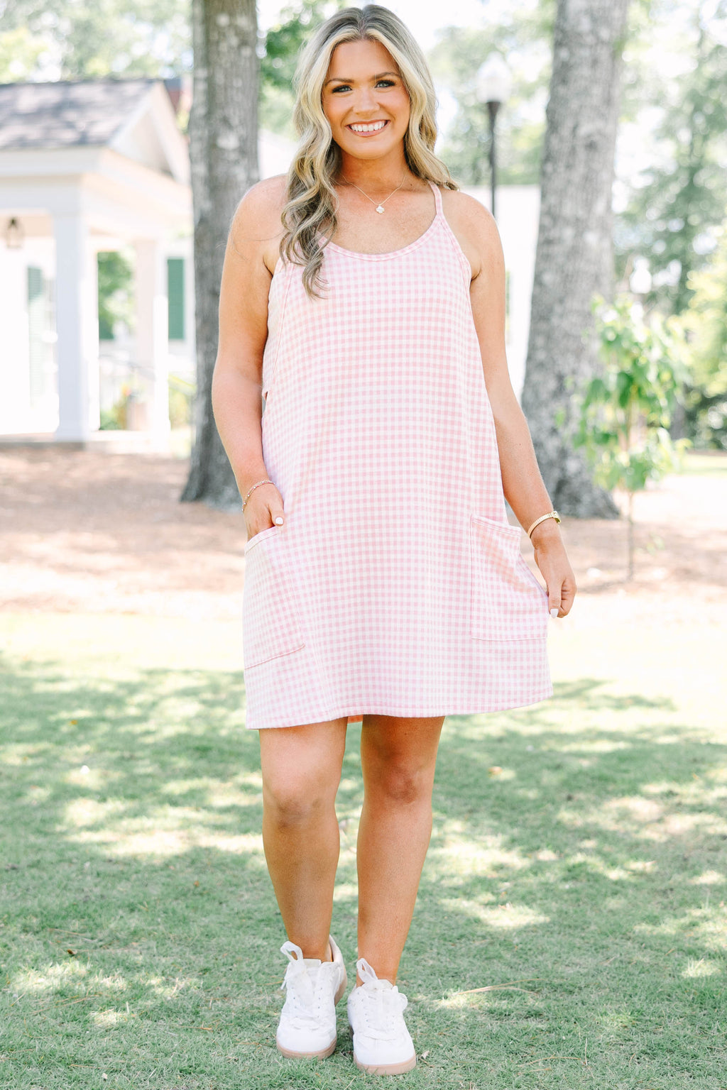 No Doubt About It Dress, Pink Gingham