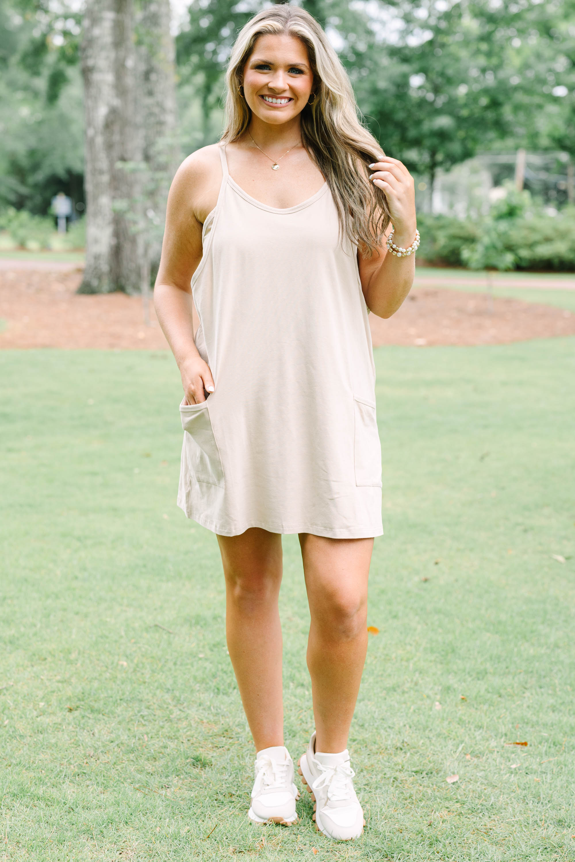 No Doubt About It Dress, Taupe