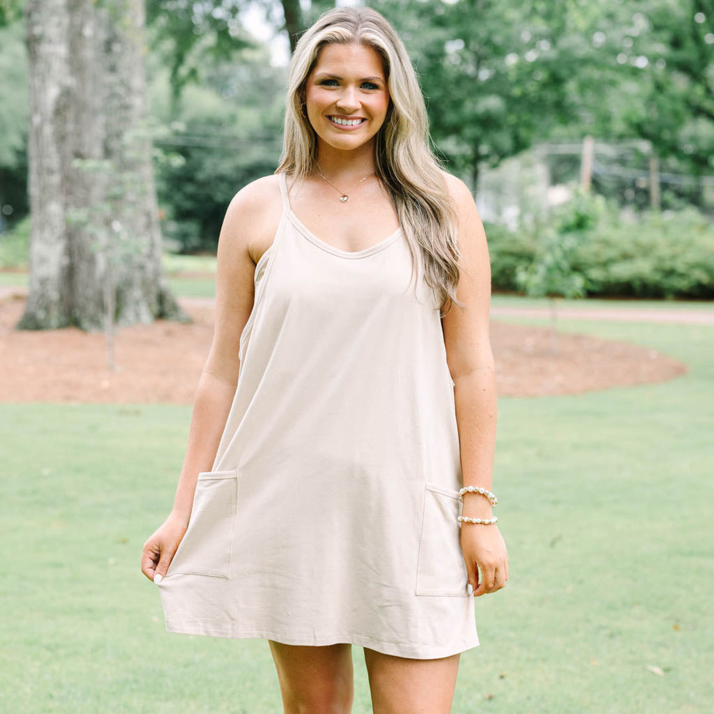 No Doubt About It Dress, Taupe