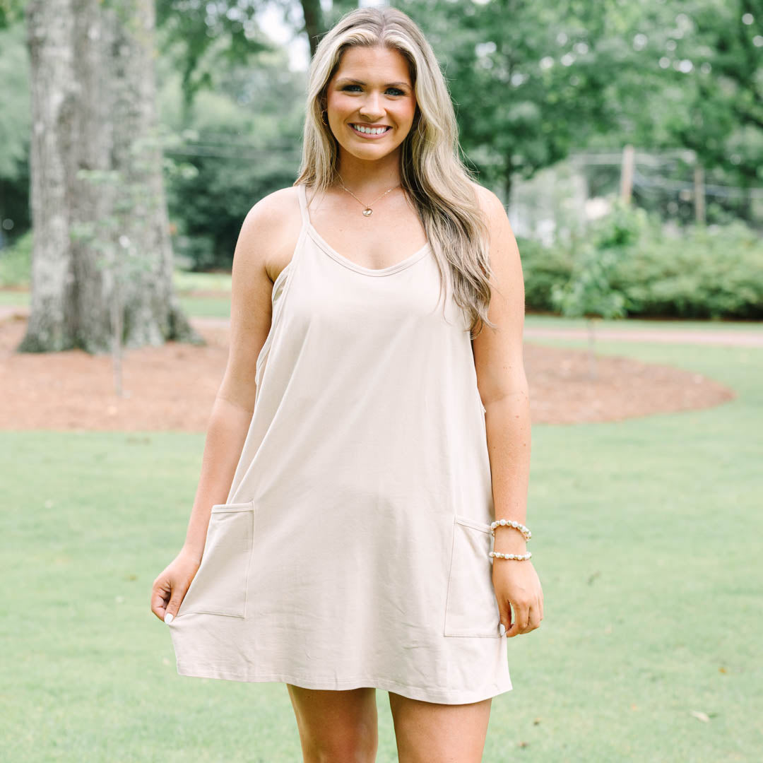 No Doubt About It Dress, Taupe