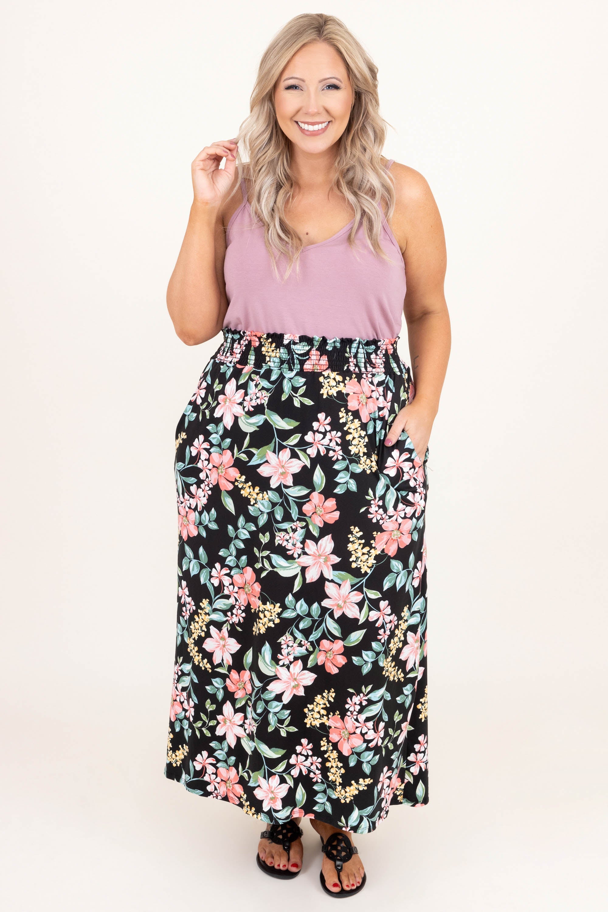 No Drama Here Maxi Skirt, Black