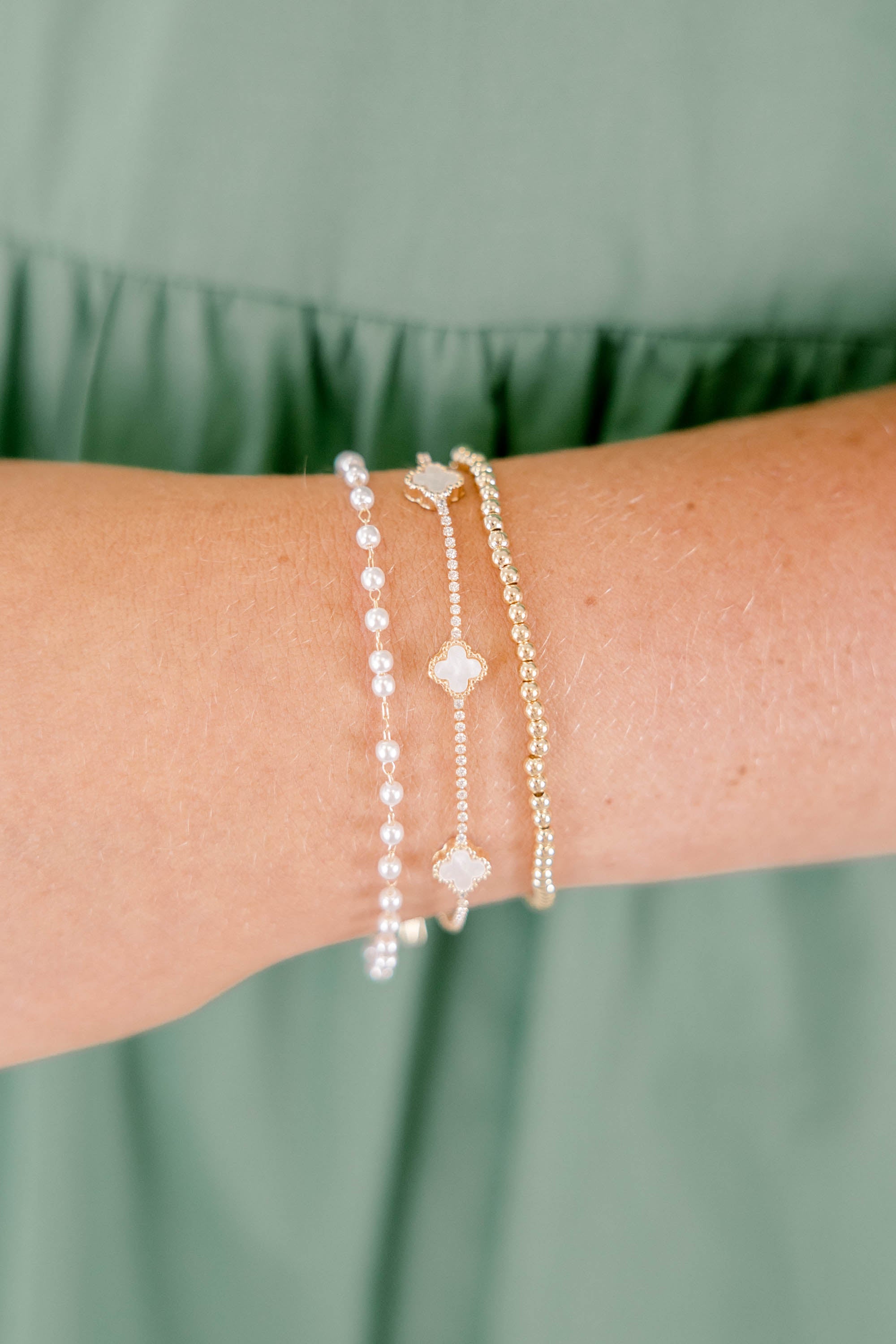No Reason To Wait Bracelet Set, Gold