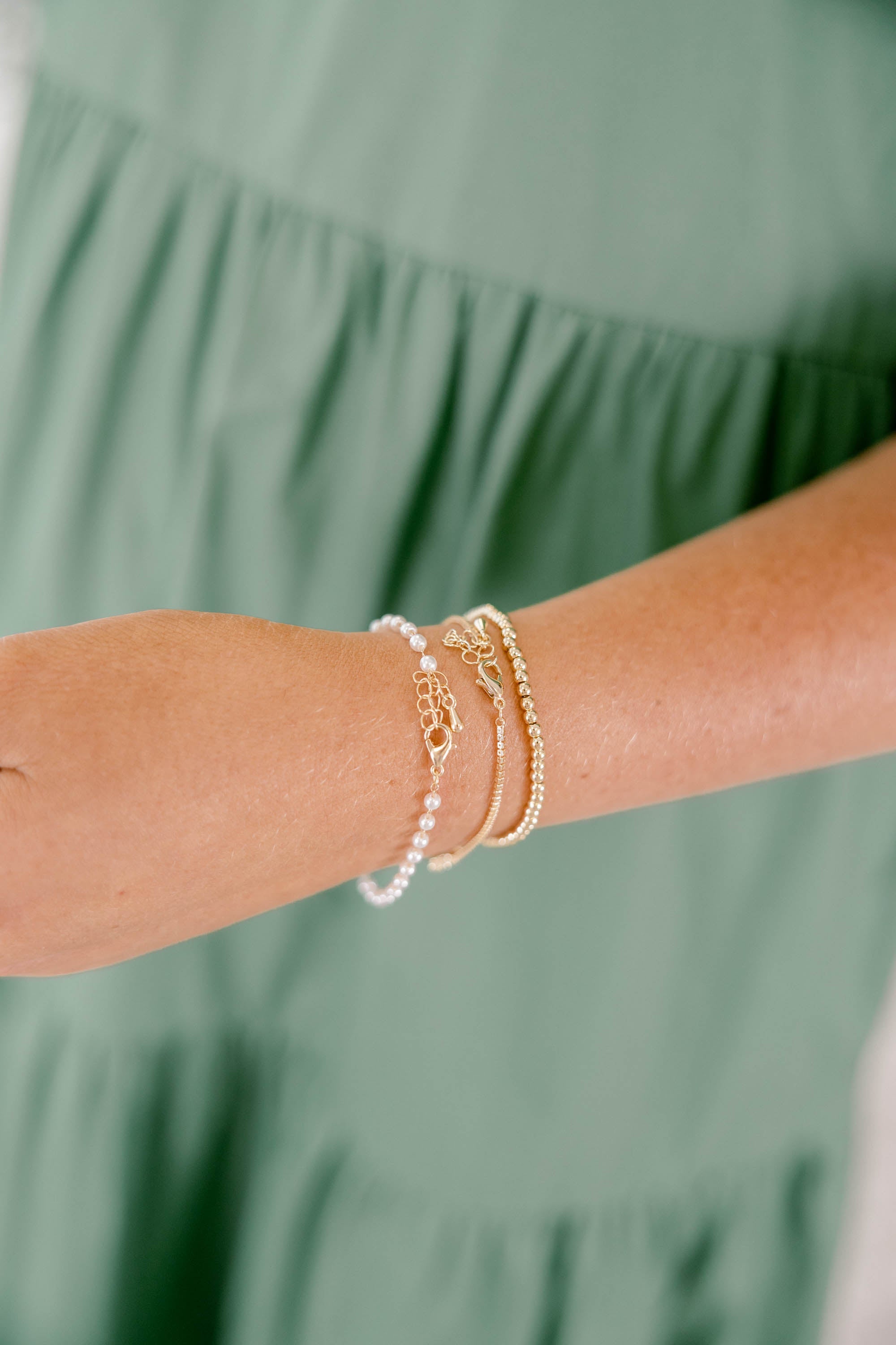 No Reason To Wait Bracelet Set, Gold