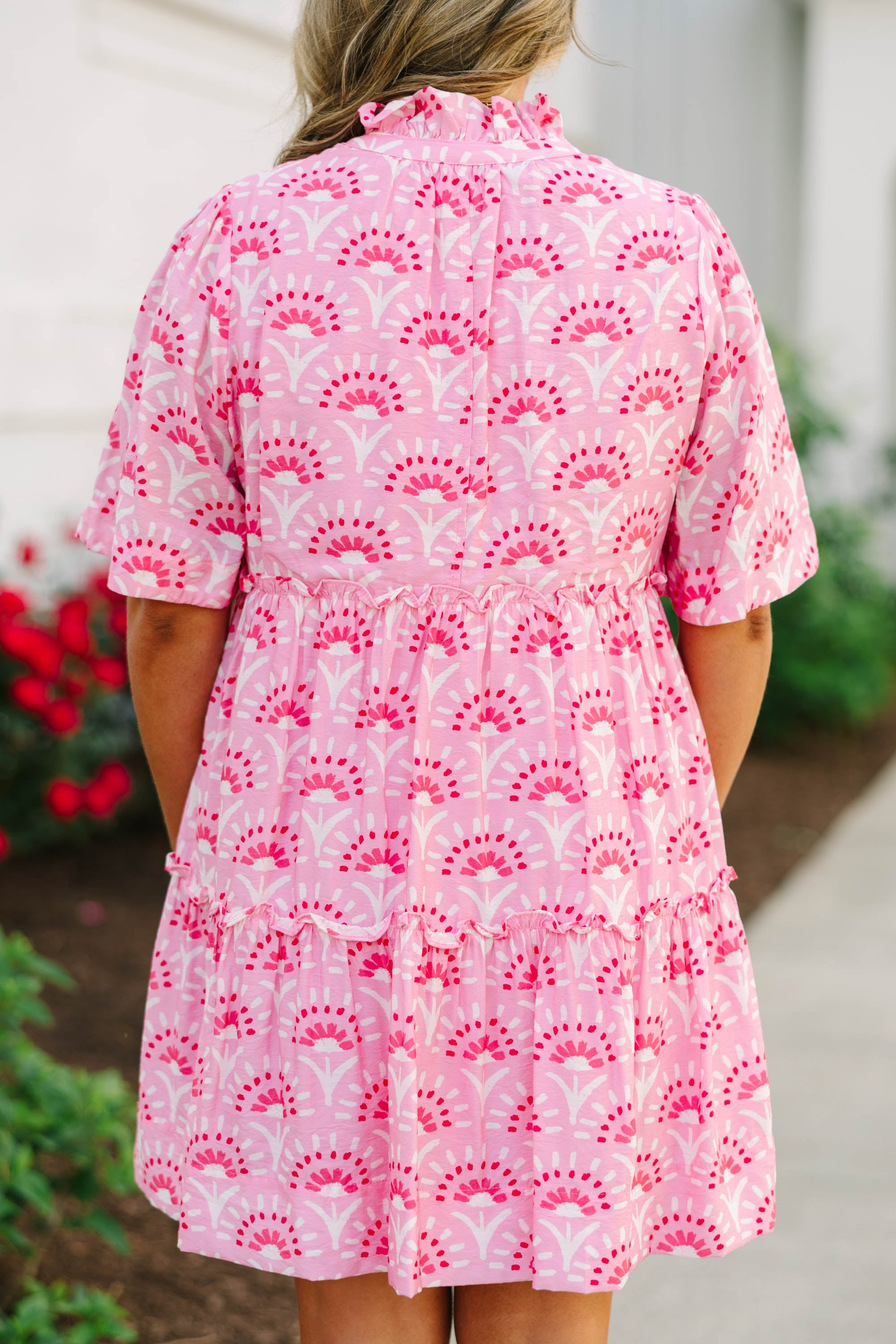 Not A Clue Dress, Fuchsia
