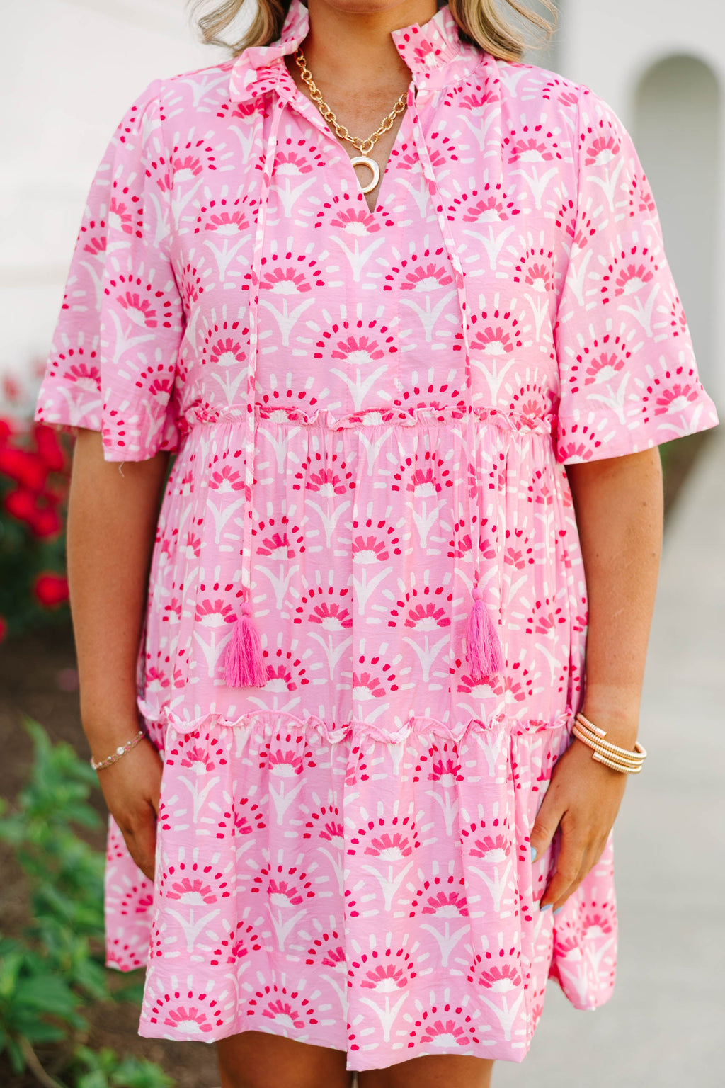 Not A Clue Dress, Fuchsia