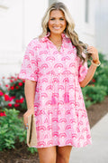 Not A Clue Dress, Fuchsia