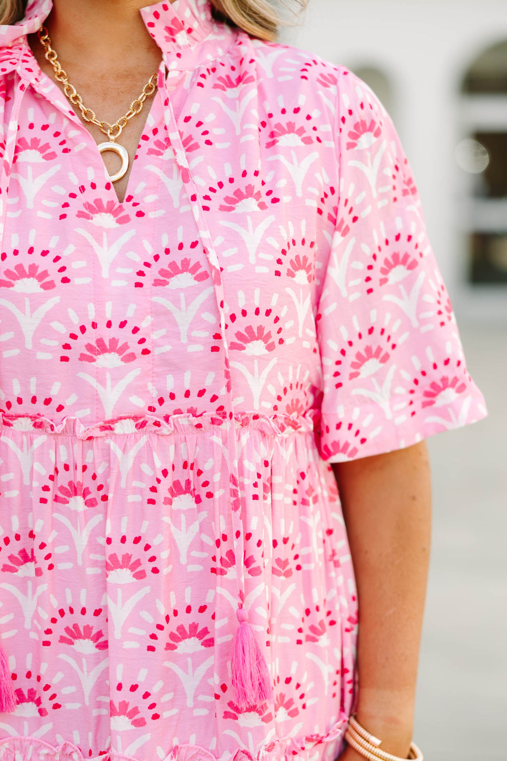 Not A Clue Dress, Fuchsia