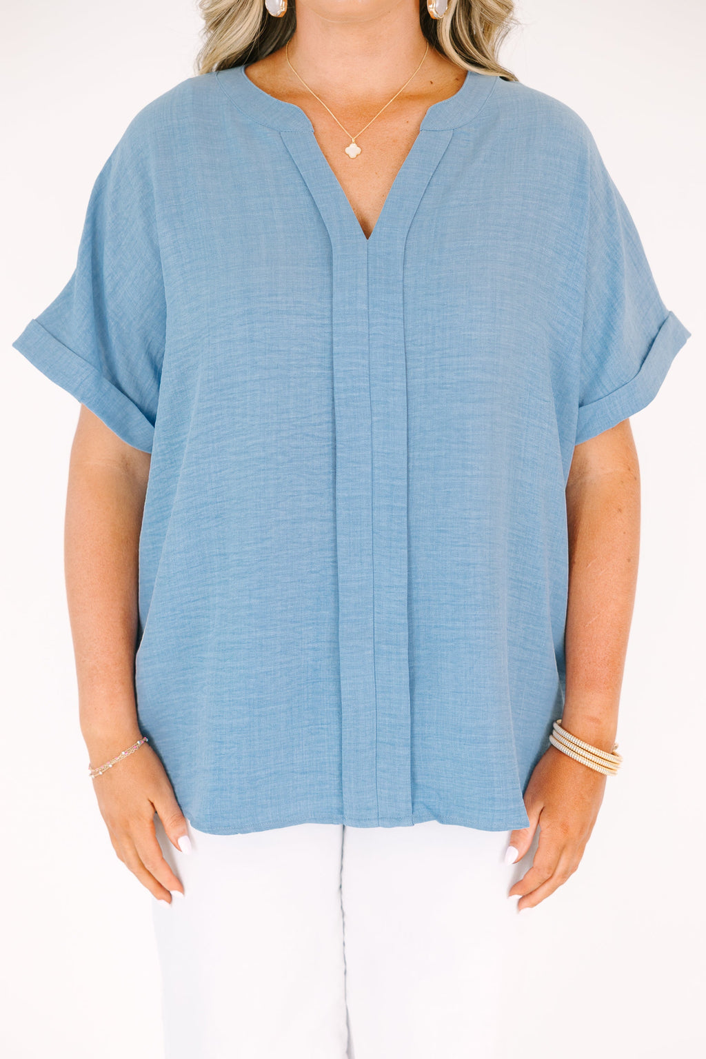 Not Just Anyone Top, Chambray