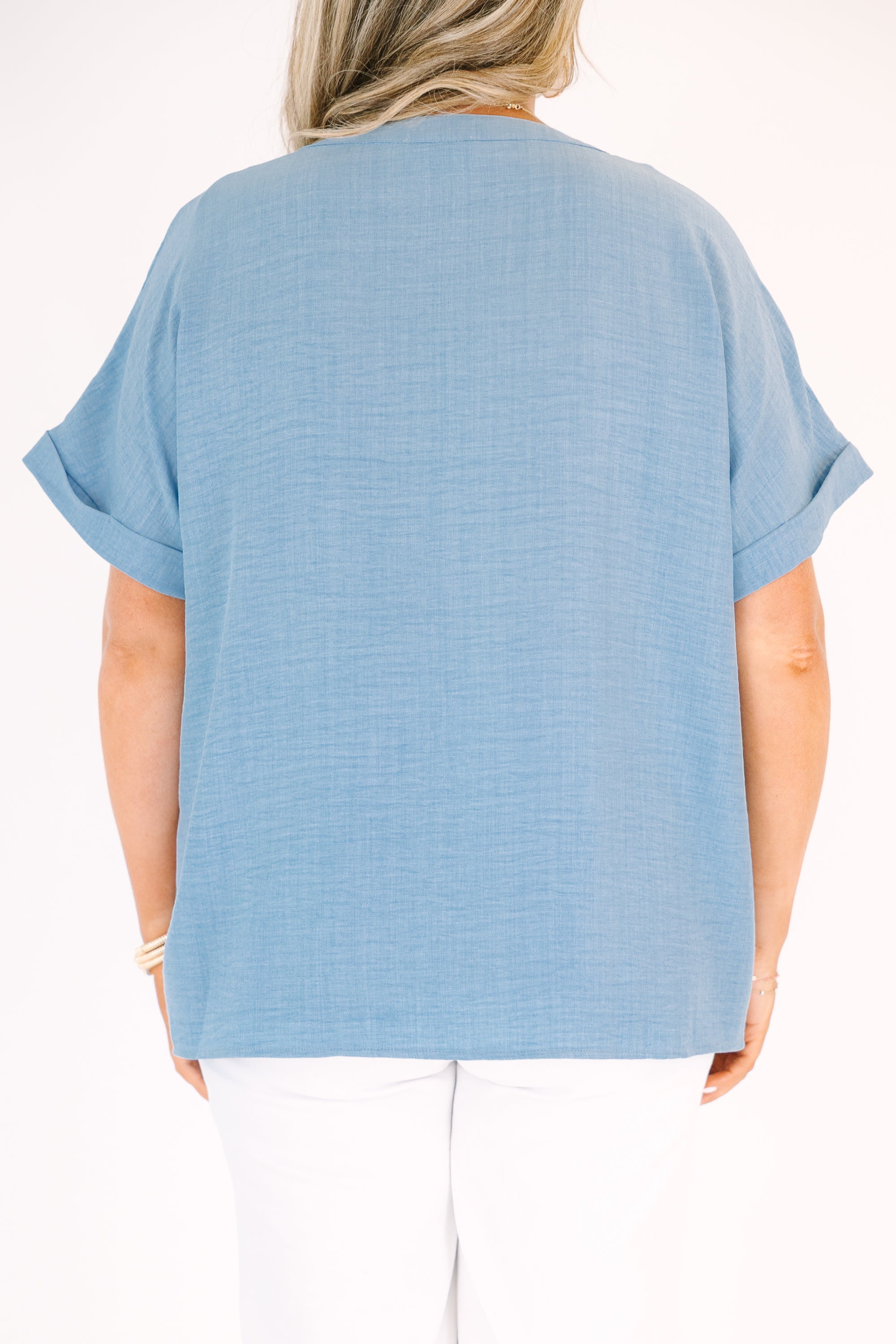 Not Just Anyone Top, Chambray