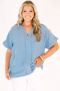 Not Just Anyone Top, Chambray
