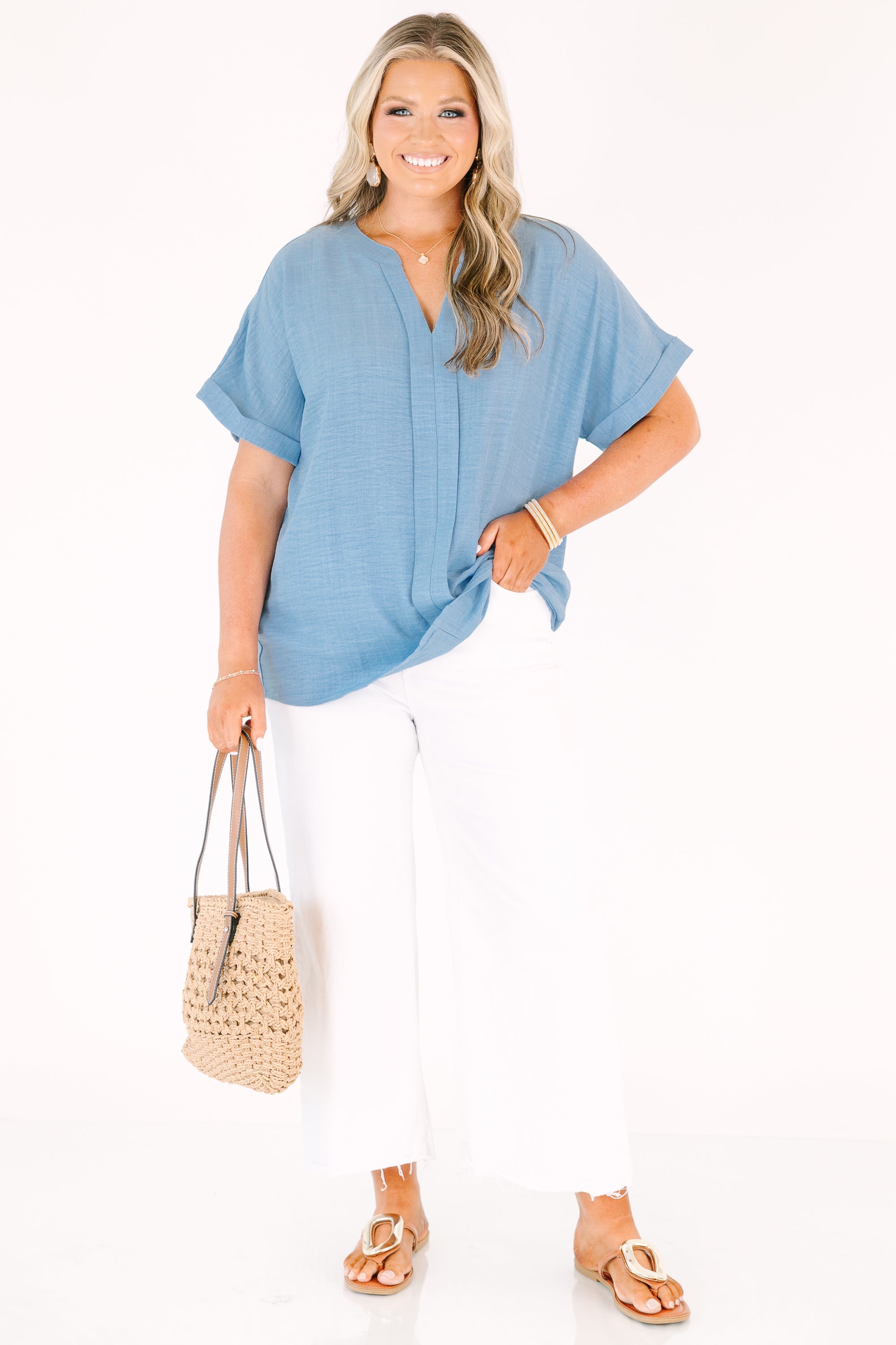 Not Just Anyone Top, Chambray