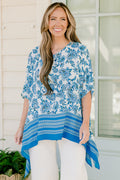 Ocean Breeze Paisley Tunic, Blue