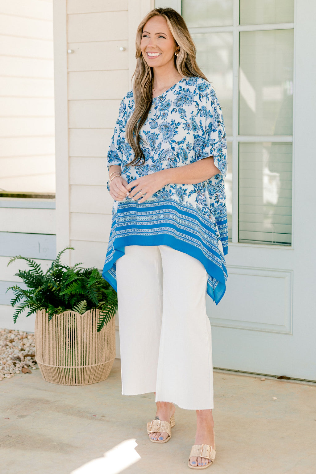Ocean Breeze Paisley Tunic, Blue