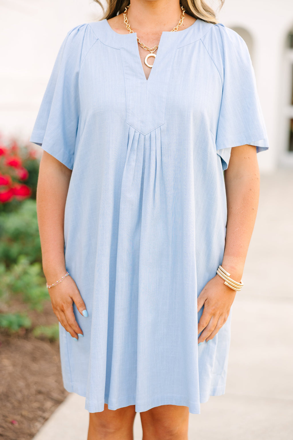 Off The Edge Dress, Baby Blue