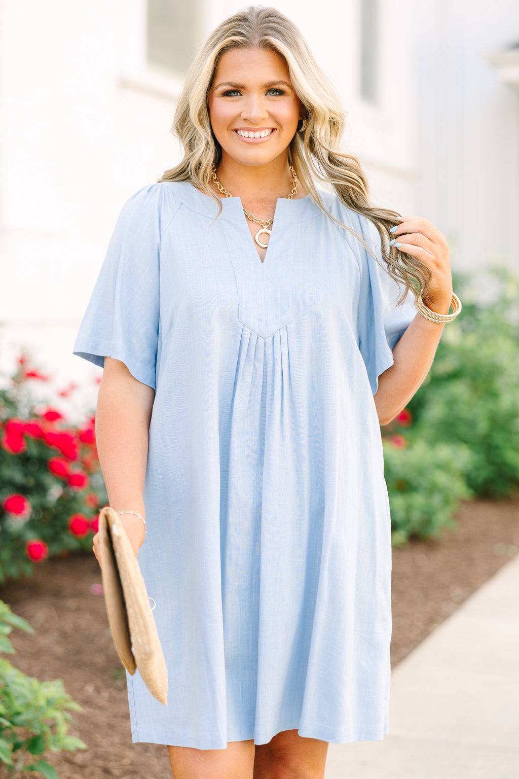 Off The Edge Dress, Baby Blue