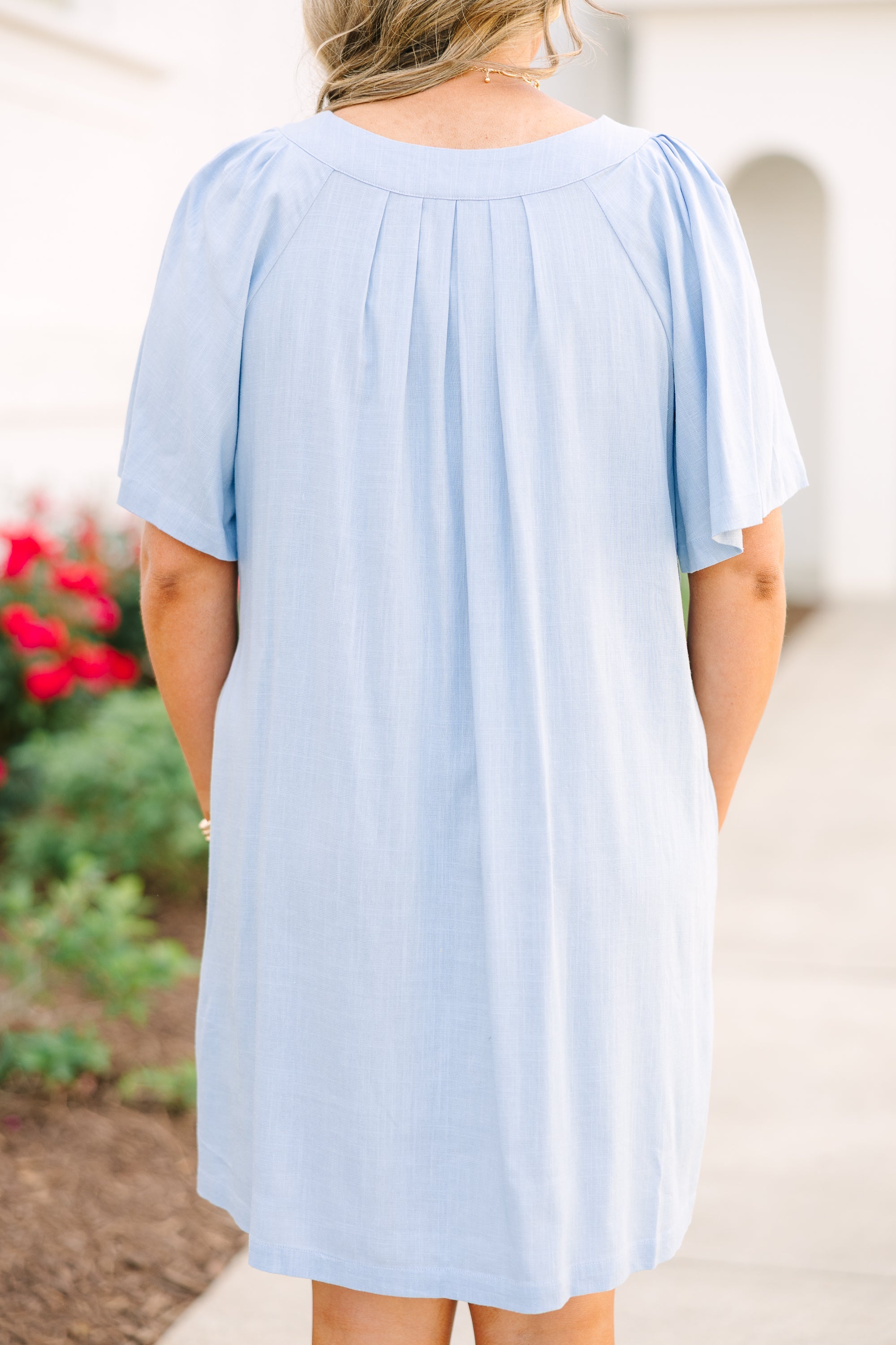 Off The Edge Dress, Baby Blue