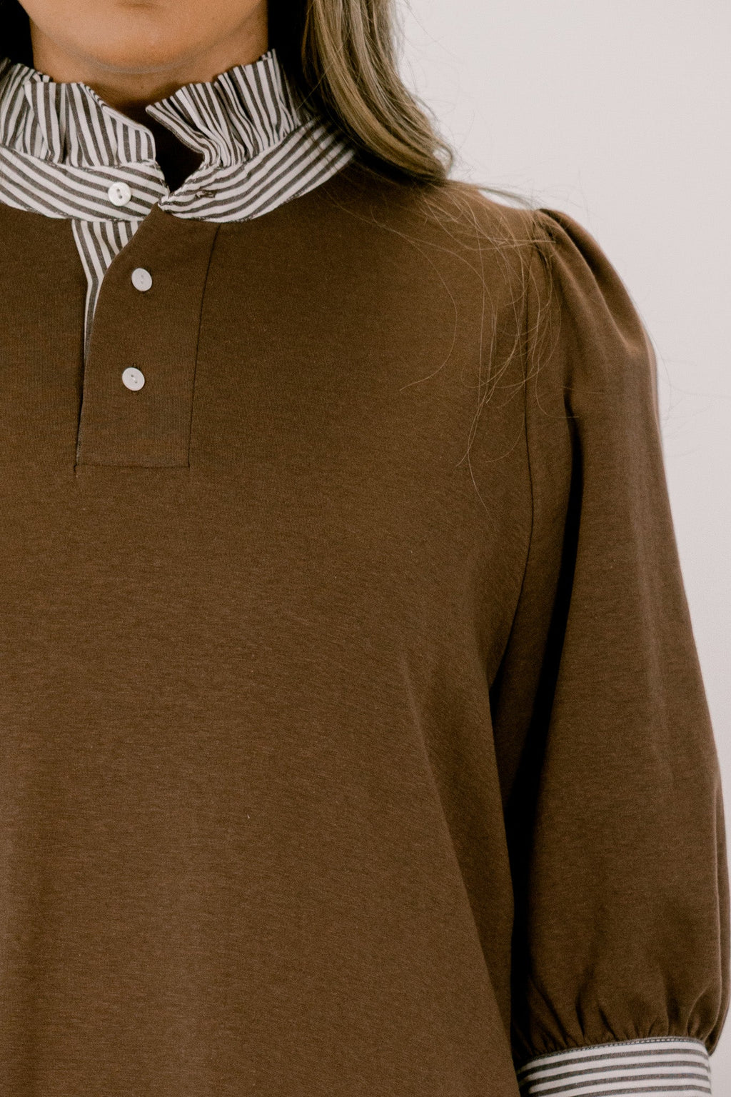 On Good Terms Dress, Brown Stripe