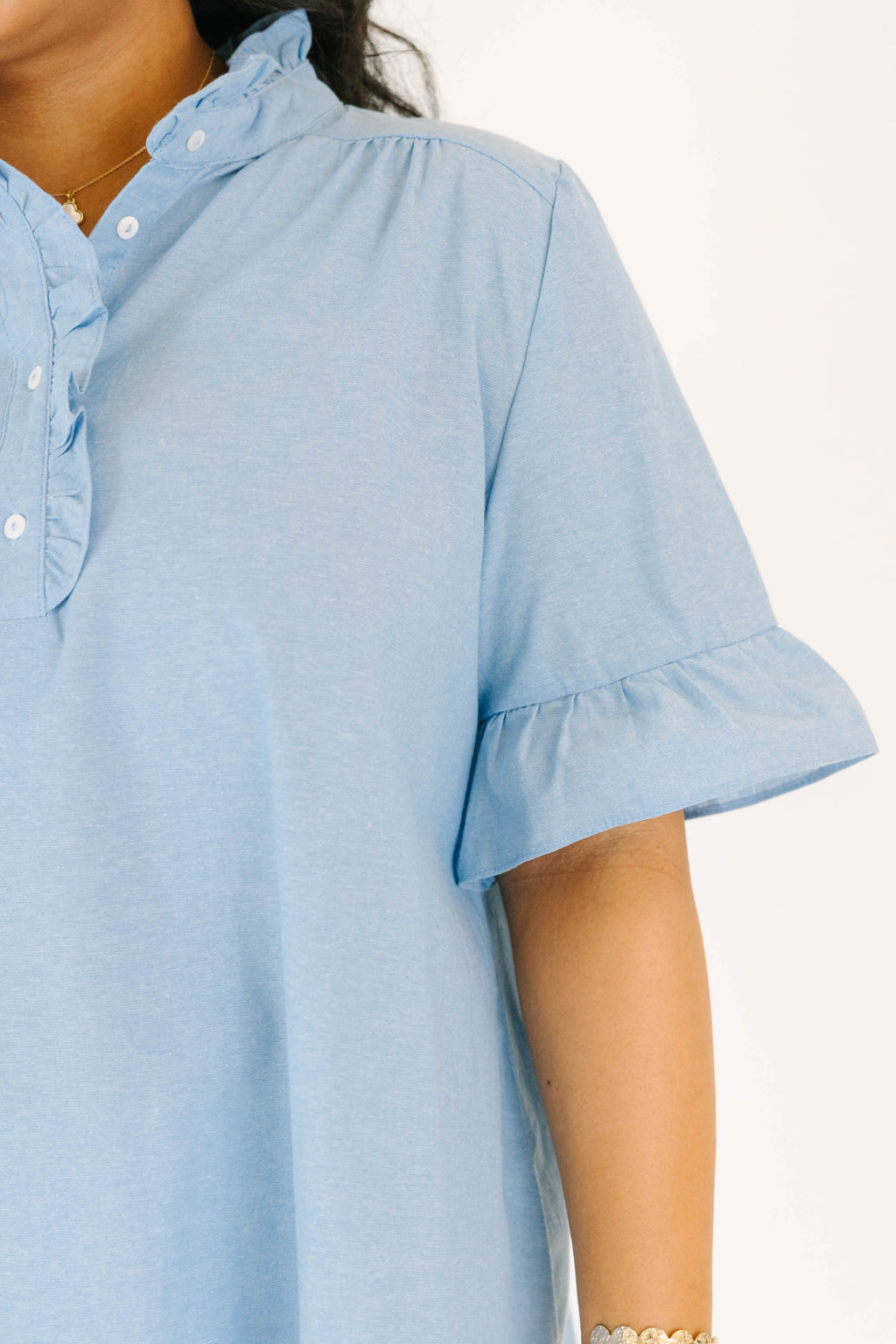 On My Mind Top, Chambray